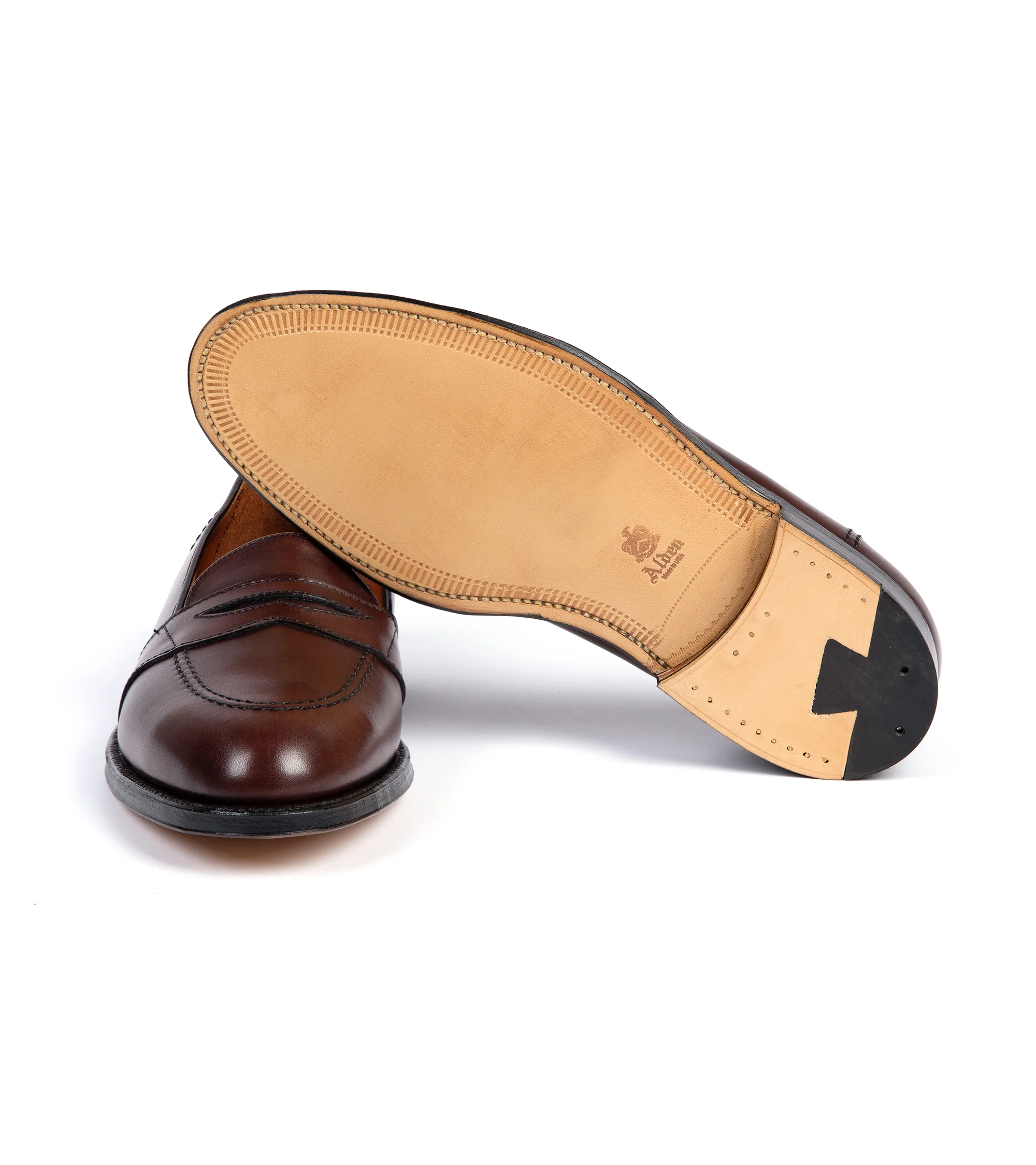 Alden Full Strap Leather Loafer: Dark Brown 686 - Image 3