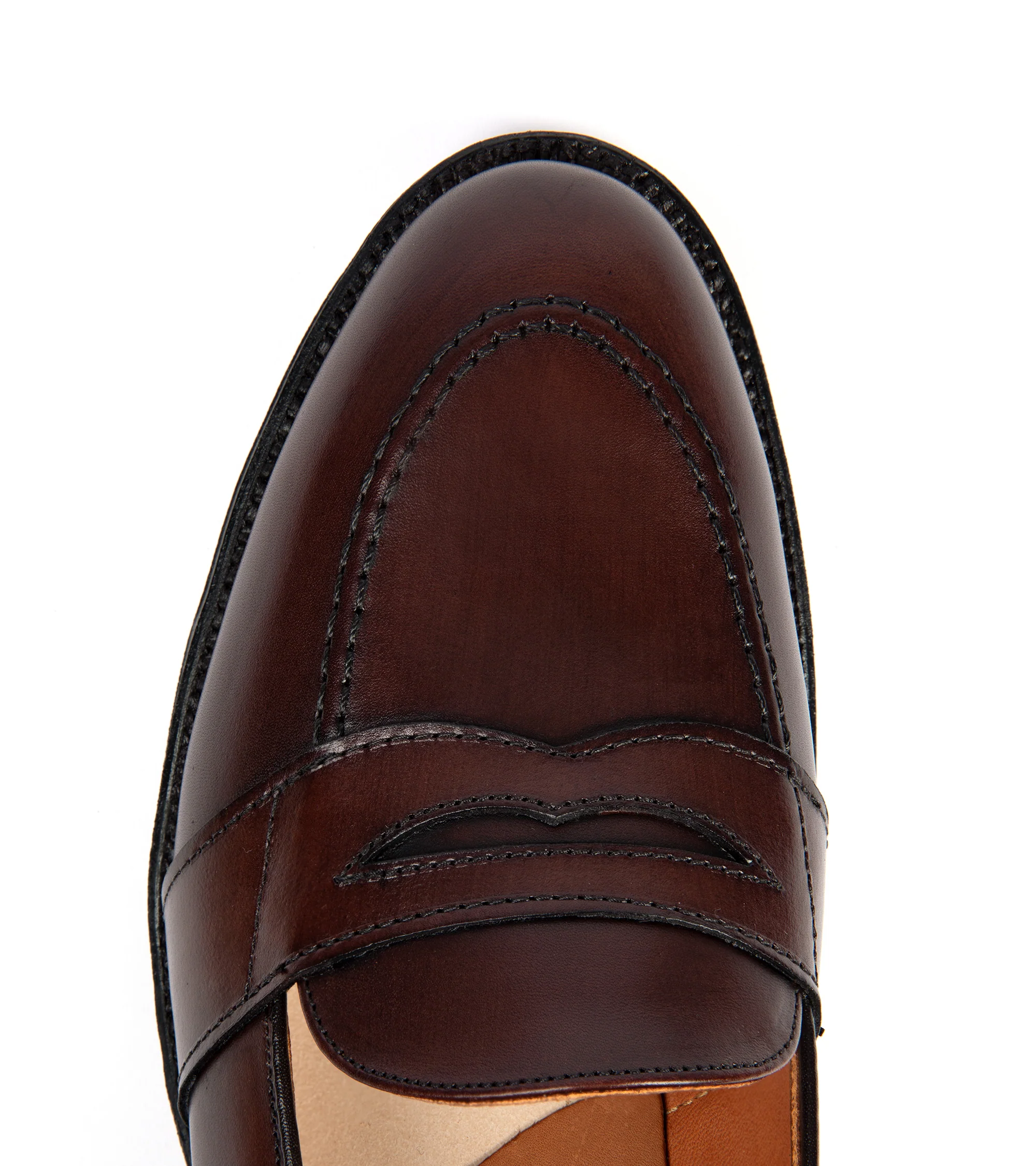 Alden Full Strap Leather Loafer: Dark Brown 686 - Image 5