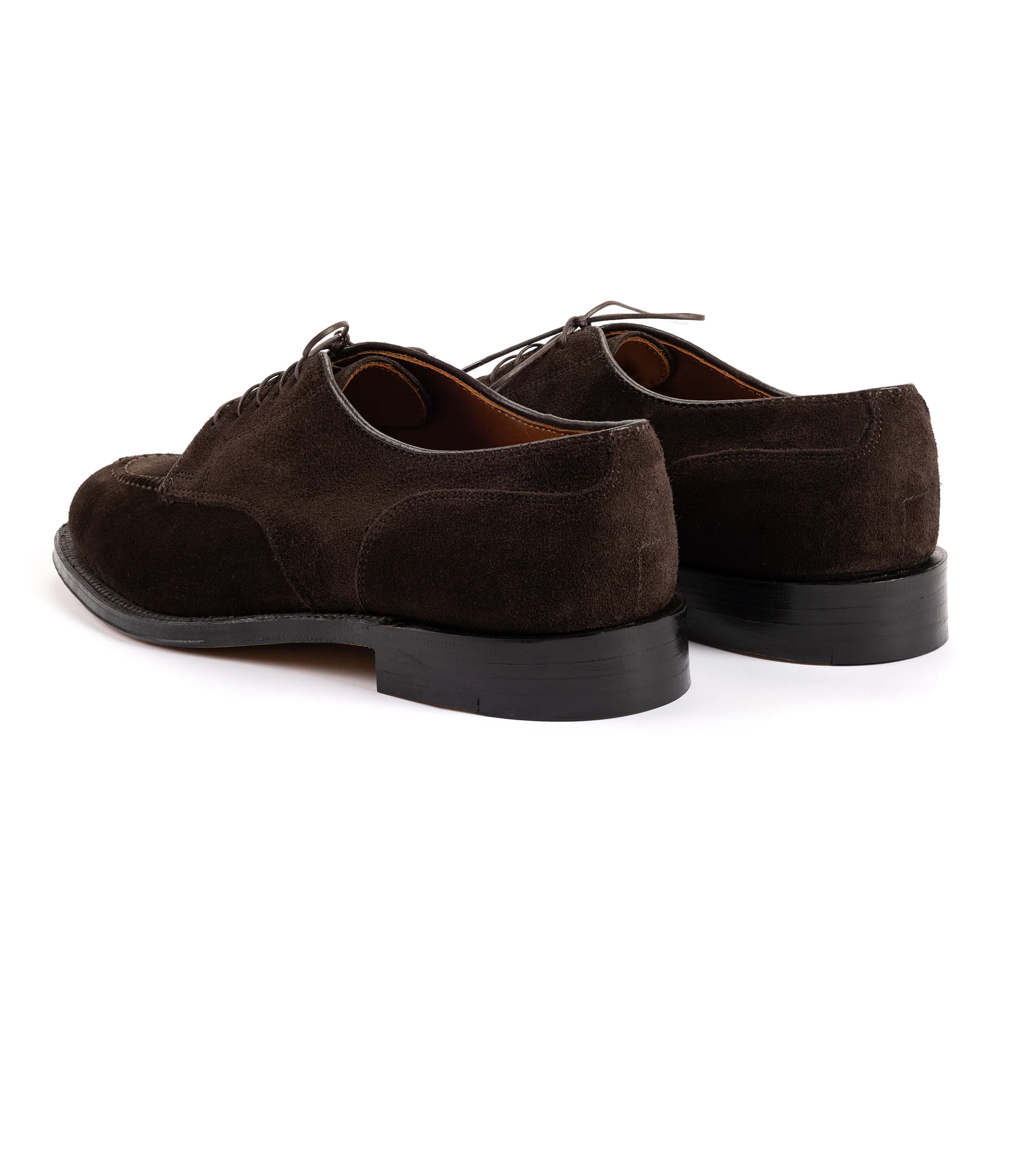 Alden for Trunk Suede Norwegian Split Toe Blucher Shoe: Chocolate 22462 - Image 3