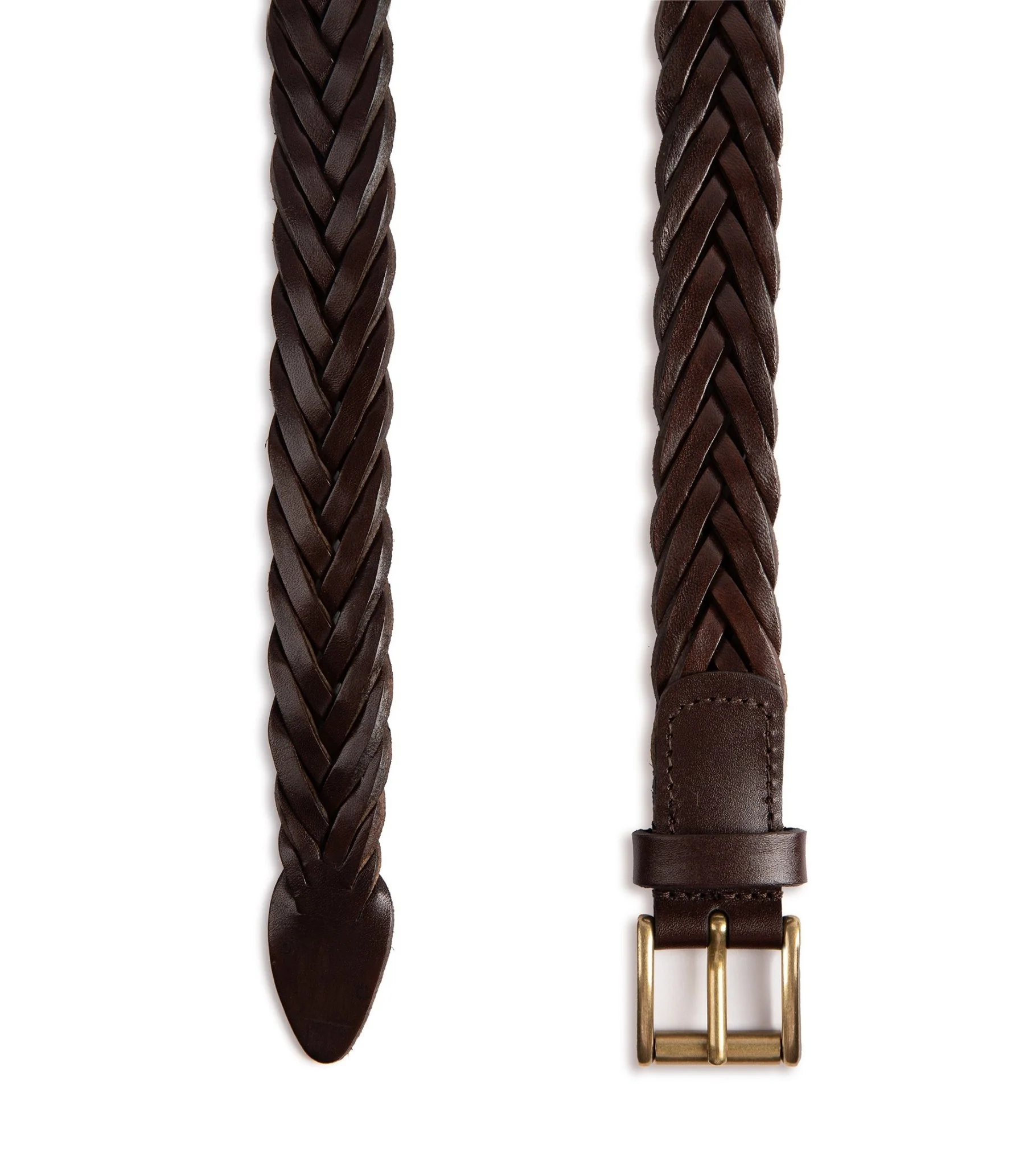 Anderson's Braided Leather Belt: Dark Brown - Image 3