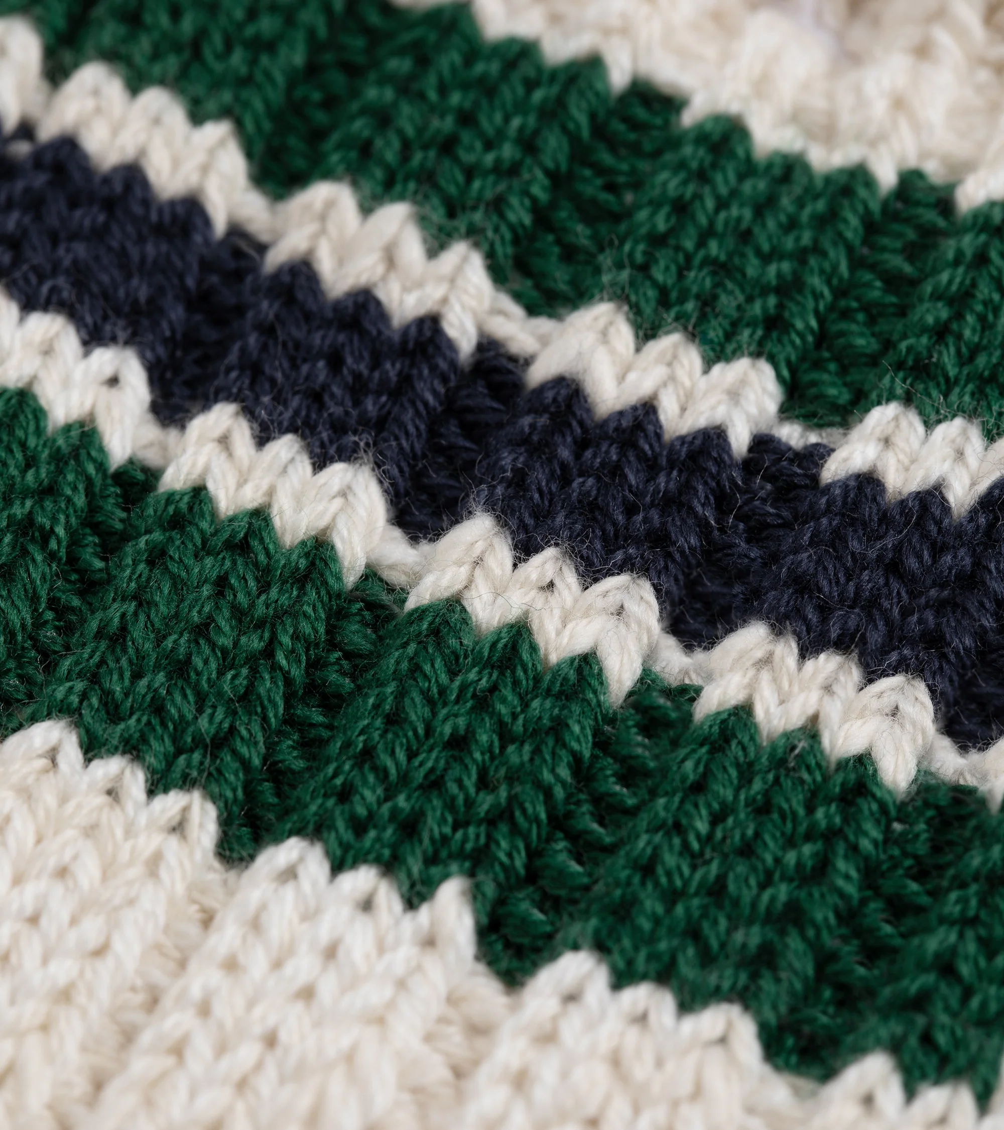 Anonymous Ism 3 Line Slub Q Socks: Ivory/Green/Blue - Image 3