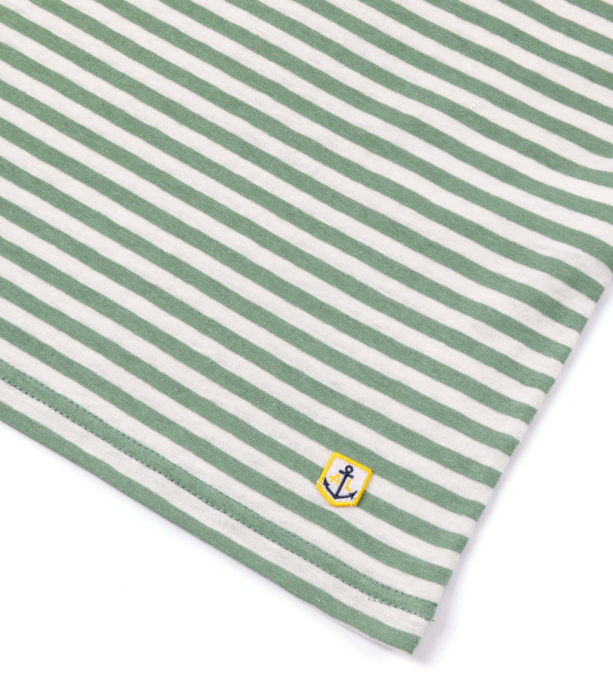 Armor-Lux Cotton Linen Striped T-Shirt: Ivy - Image 3