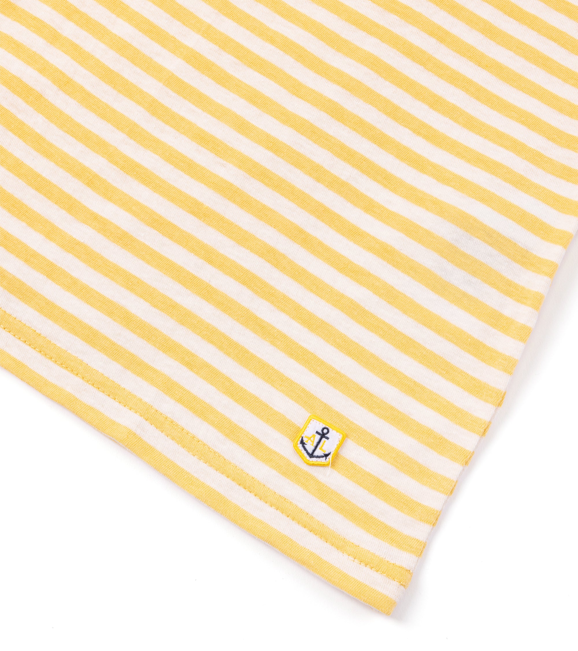 Armor-Lux Cotton Linen Striped T-Shirt: Yellow - Image 3