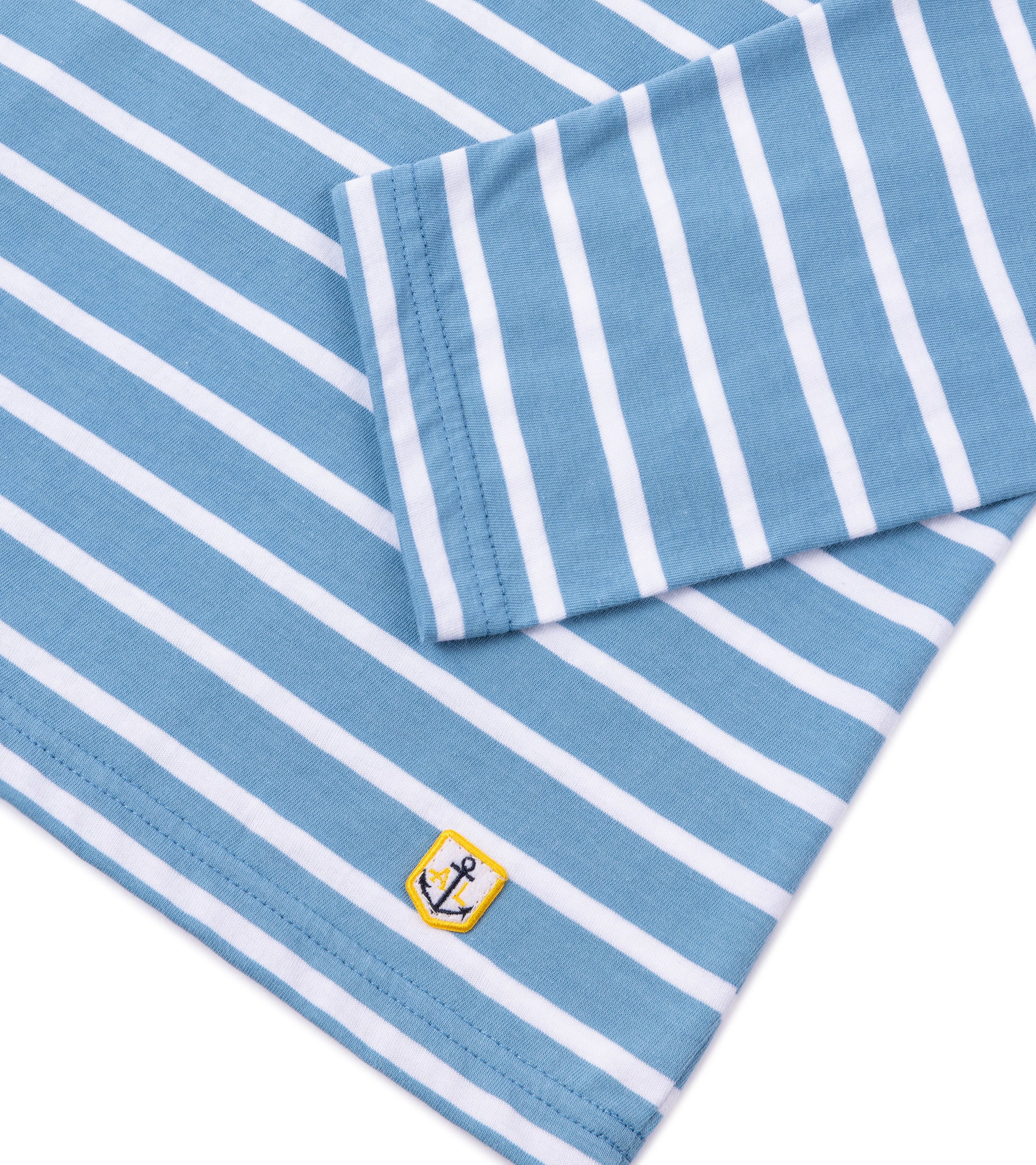 Armor-Lux Lightweight Breton Striped T-Shirt: Waterfall/White - Image 3