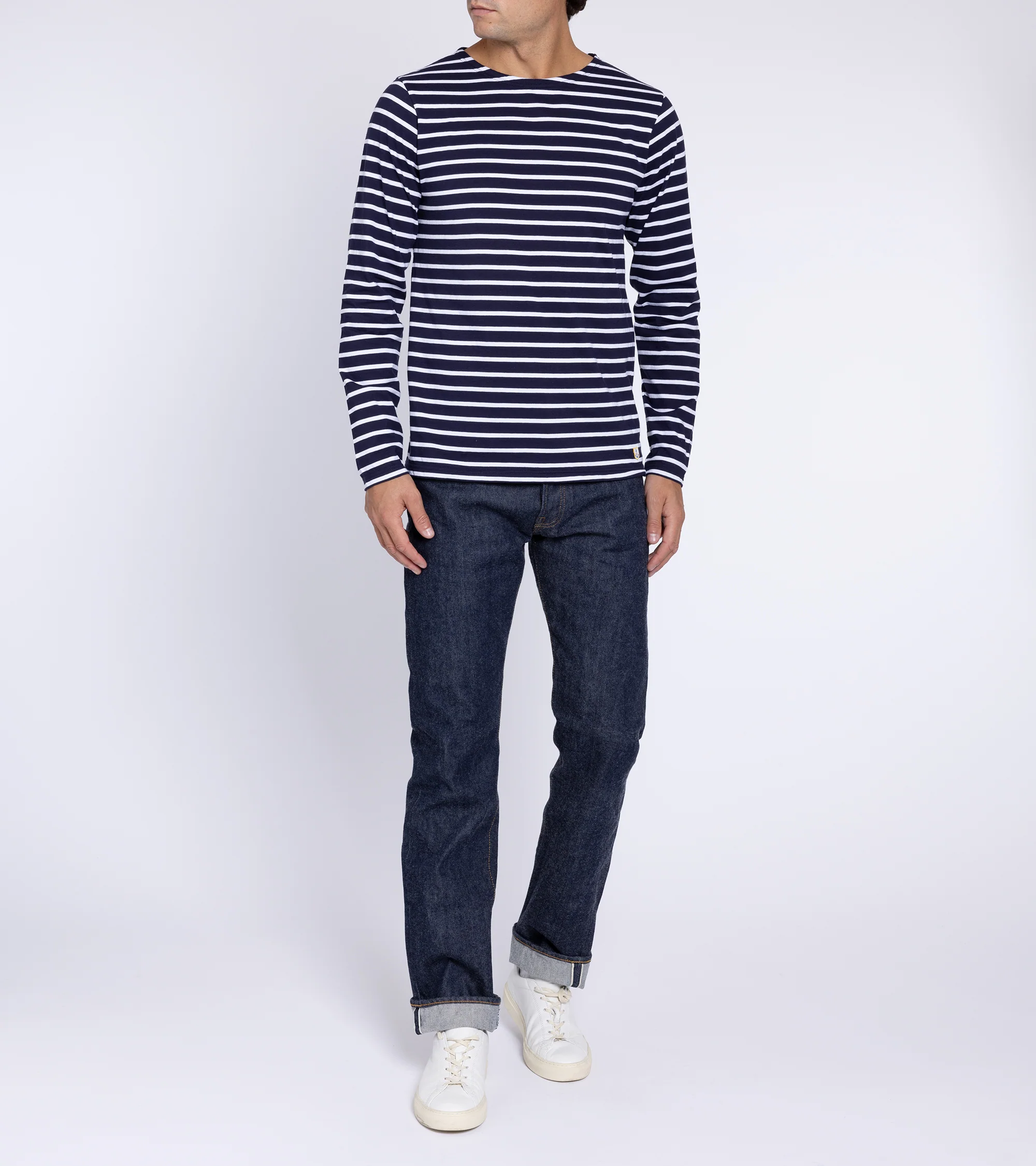 Armor Lux Lightweight Breton Striped T-Shirt: Navy/White - Image 5