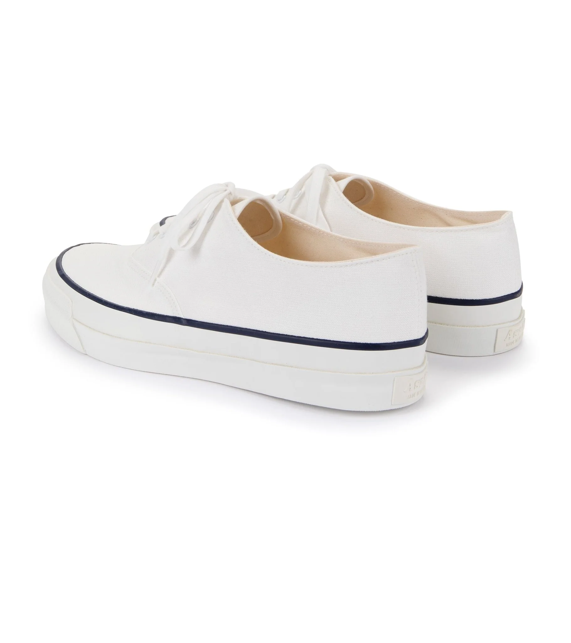 Asahi 041 Canvas Deck Shoes: White - Image 3