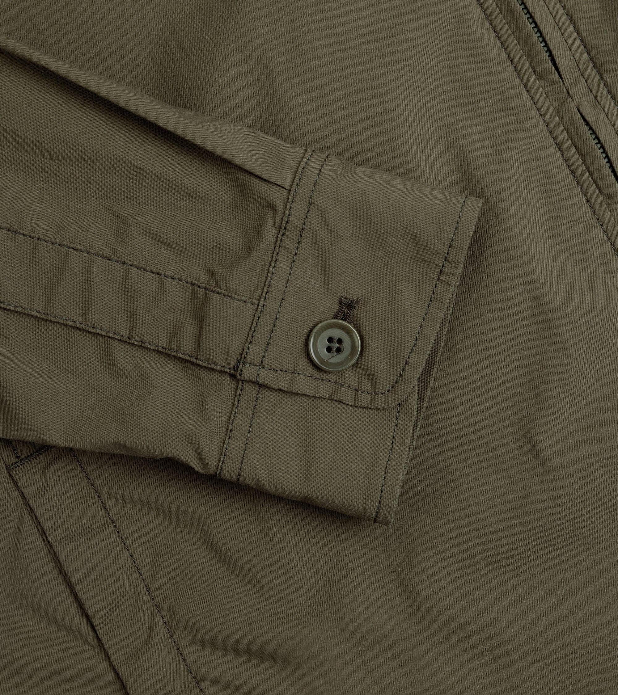 Aspesi Kong Cotton Nylon Poplin Jacket: Military - Image 4