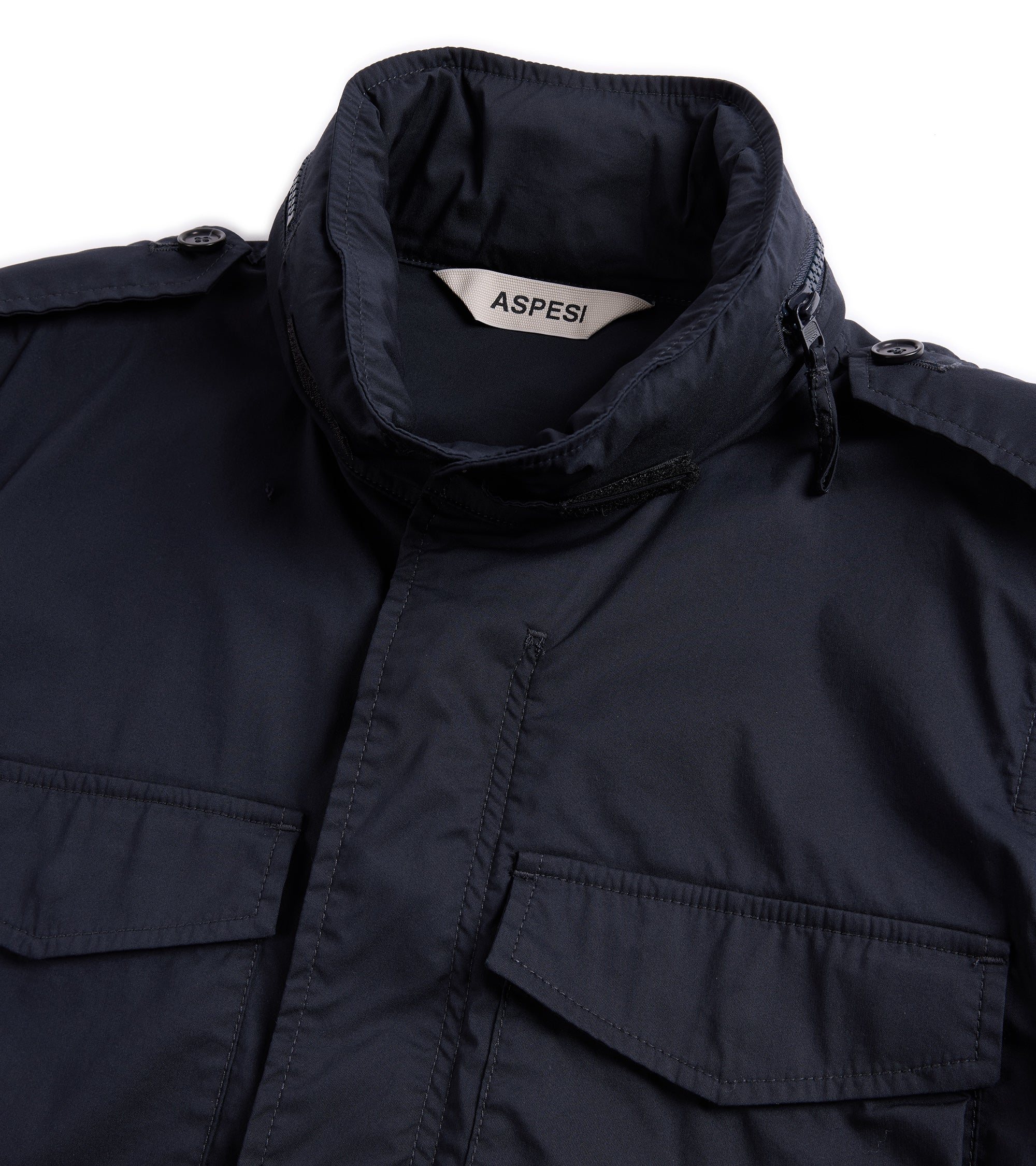Aspesi Minifield Cotton Nylon Poplin Jacket: Navy - Image 3