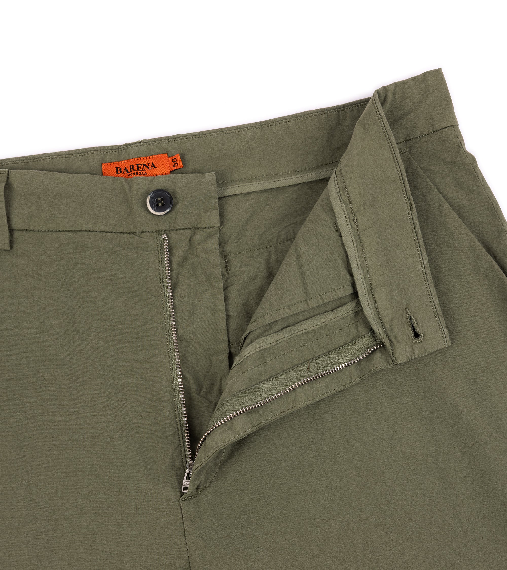 Barena Canasta Pavion Cotton Chino Trousers: Olive - Image 3