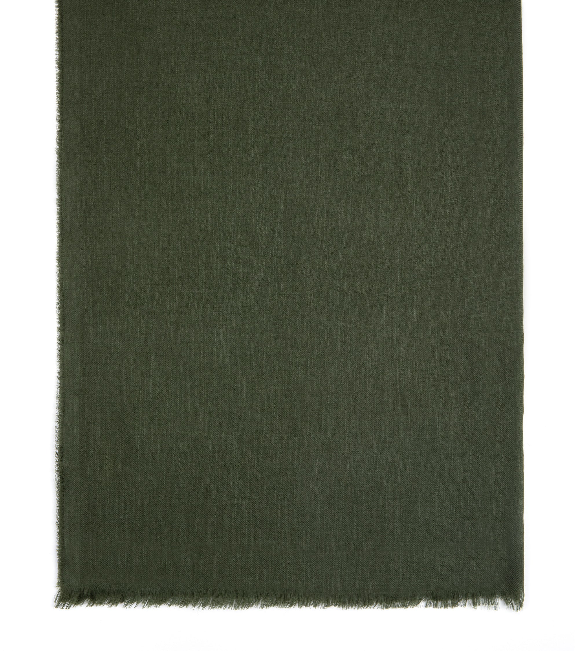 Begg x Co Wispy Solid Cashmere Scarf: Army Green - Image 3