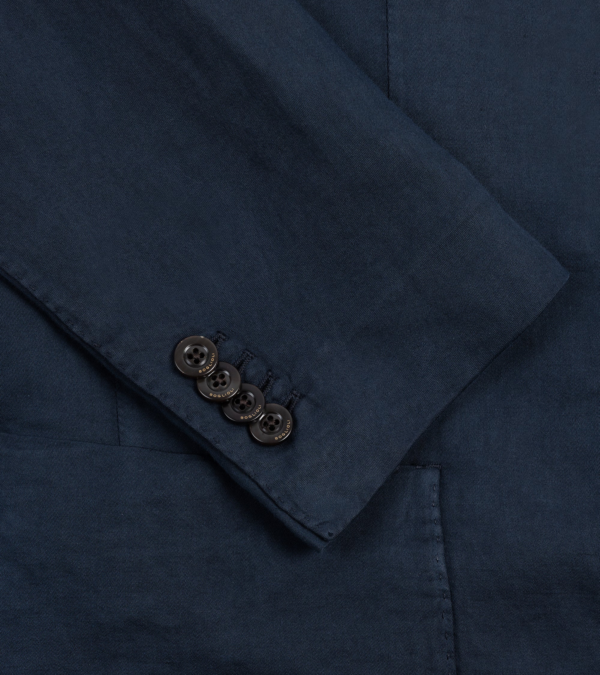 Boglioli Brushed Cotton Linen Suit Jacket: Navy - Image 4