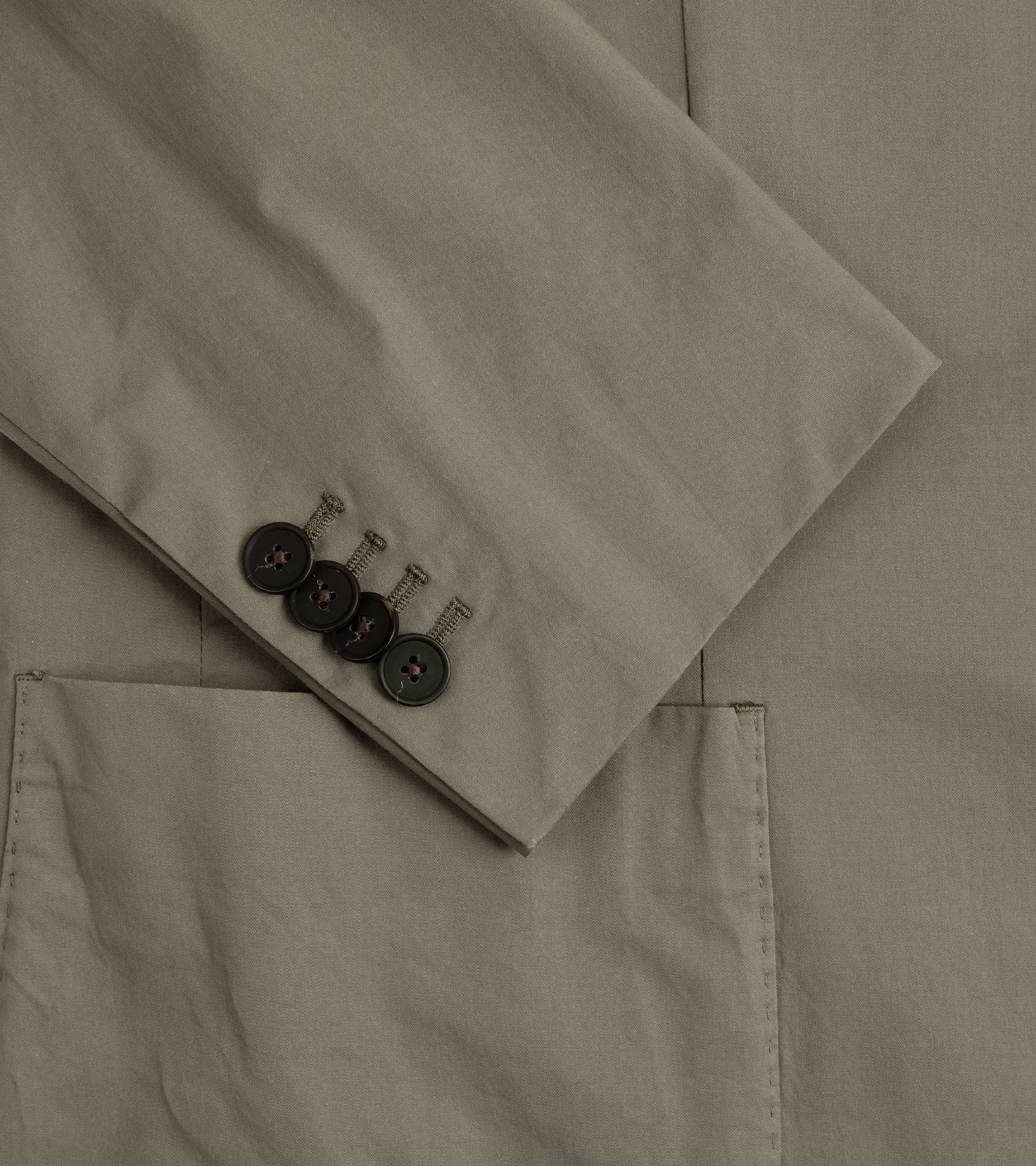 Boglioli Cotton Stretch Travel Suit Jacket: Light Olive - Image 4