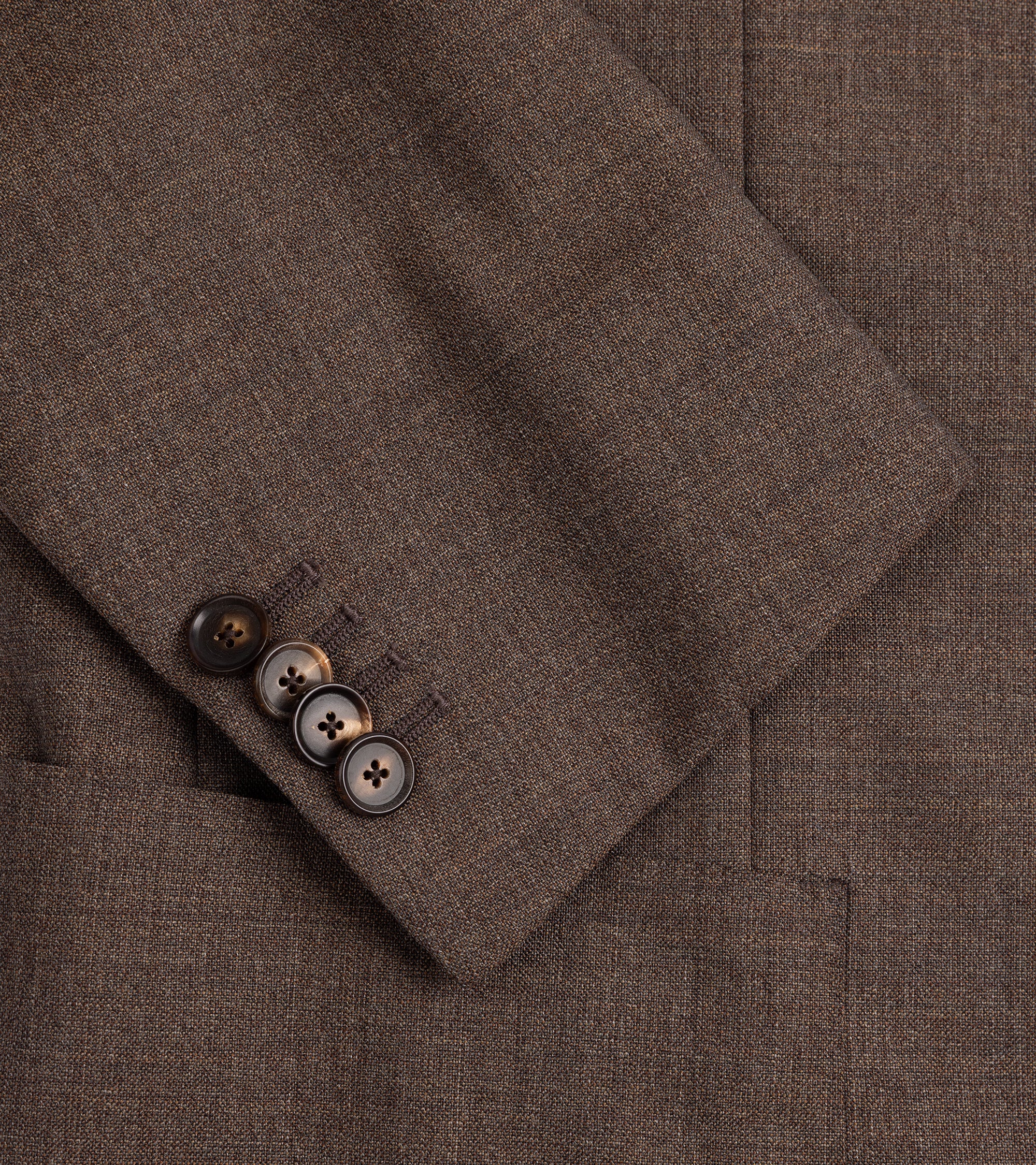 Caruso Aida 3-Ply Wool Canvas Suit: Brown - Image 5