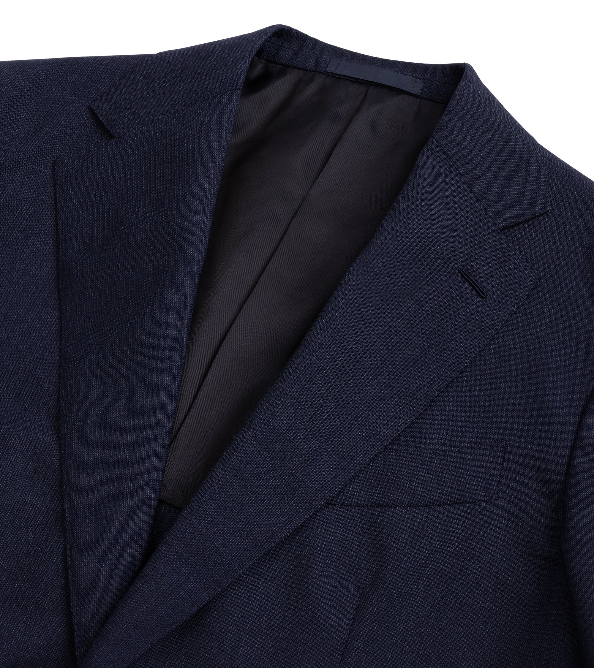 Caruso Aida 3-Ply Wool Canvas Suit: Navy - Image 4
