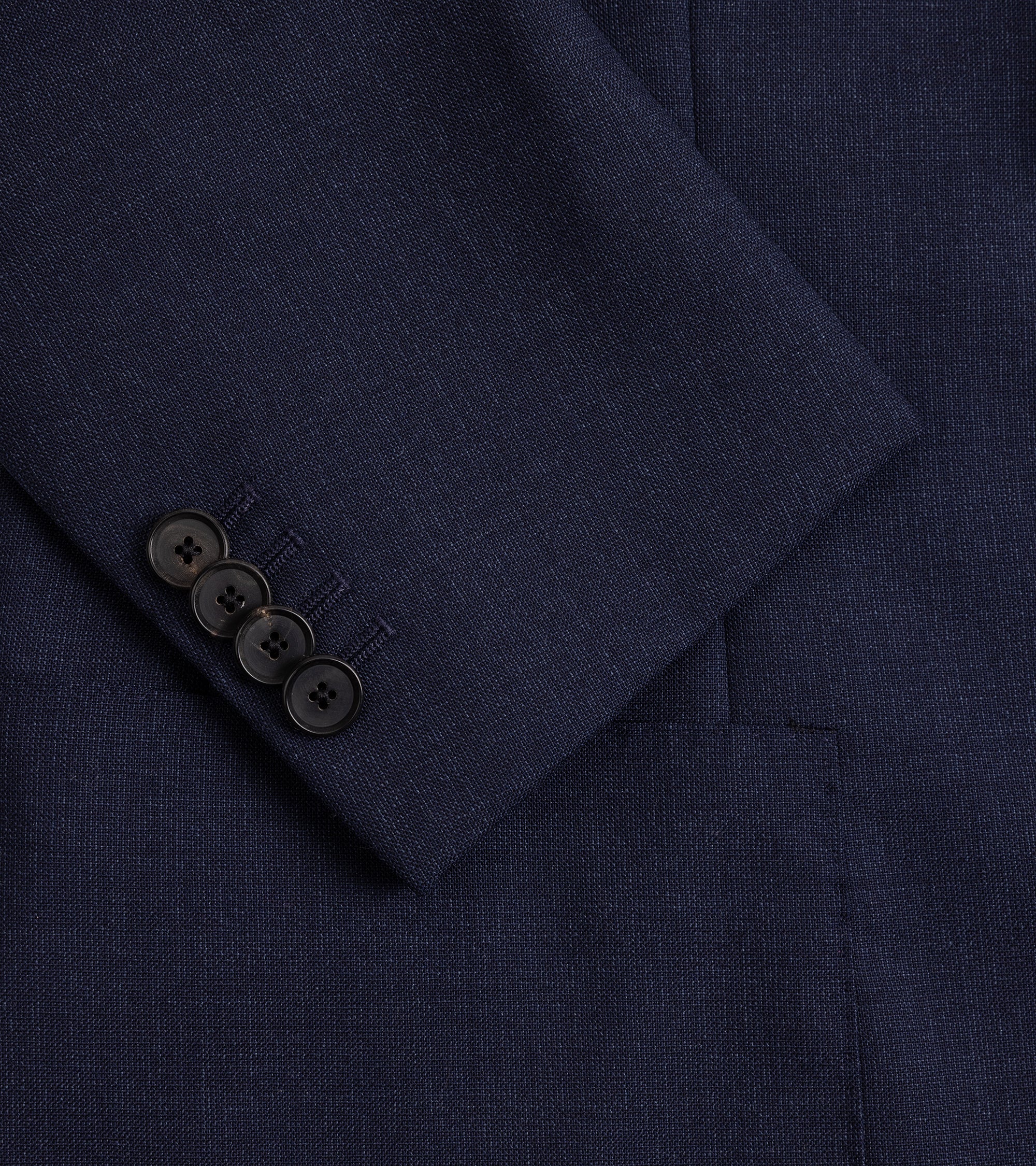 Caruso Aida 3-Ply Wool Canvas Suit: Navy - Image 5