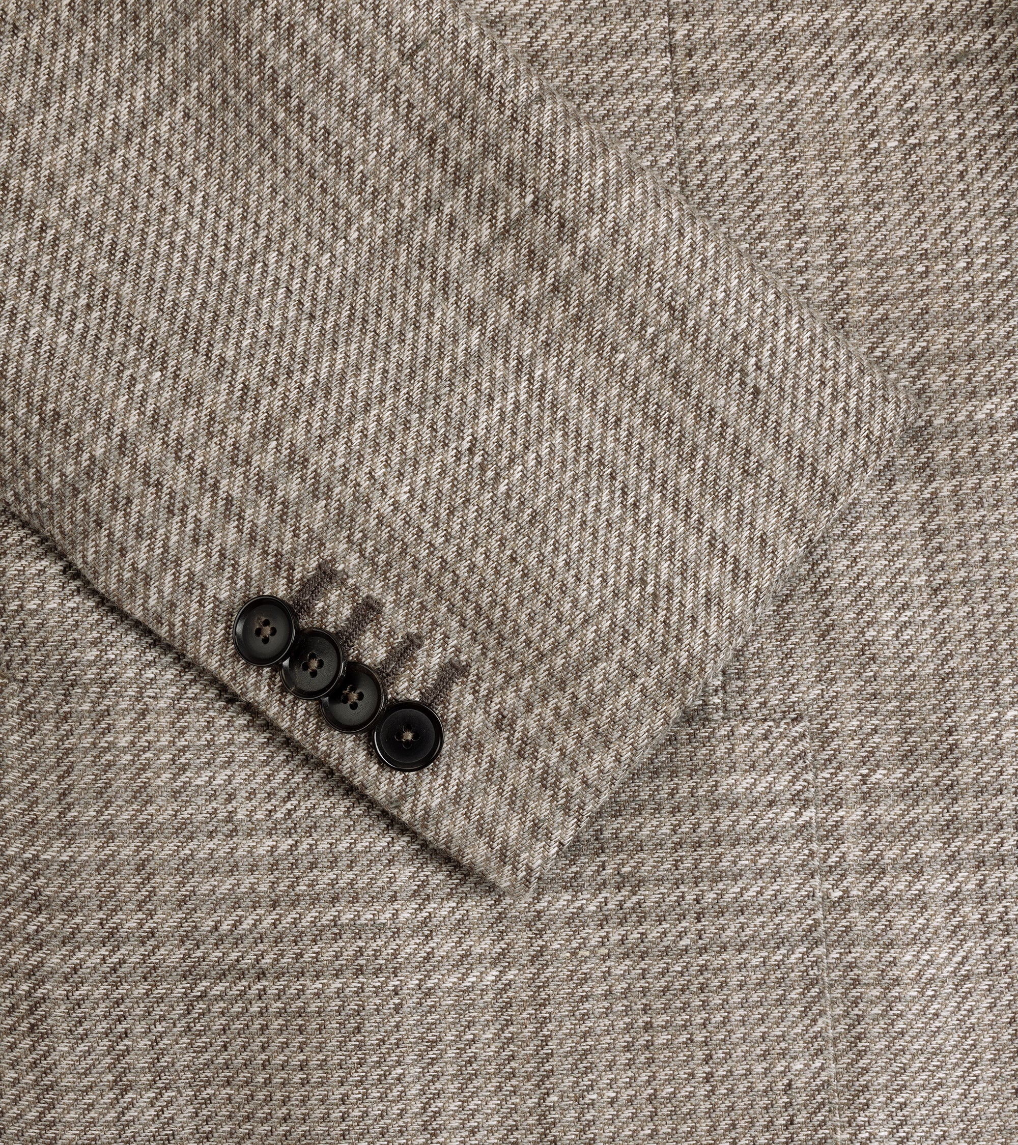 Caruso Aida Linen Wool Prince of Wales Check Jacket: Biscuit - Image 4