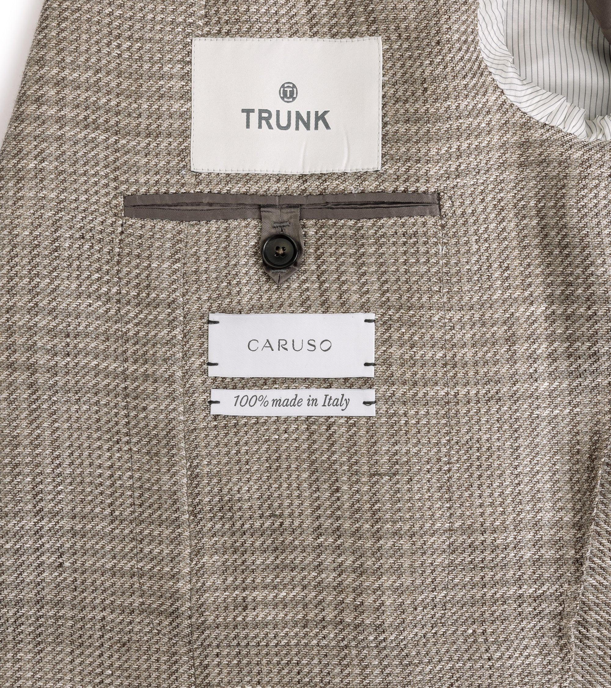 Caruso Aida Linen Wool Prince of Wales Check Jacket: Biscuit - Image 5