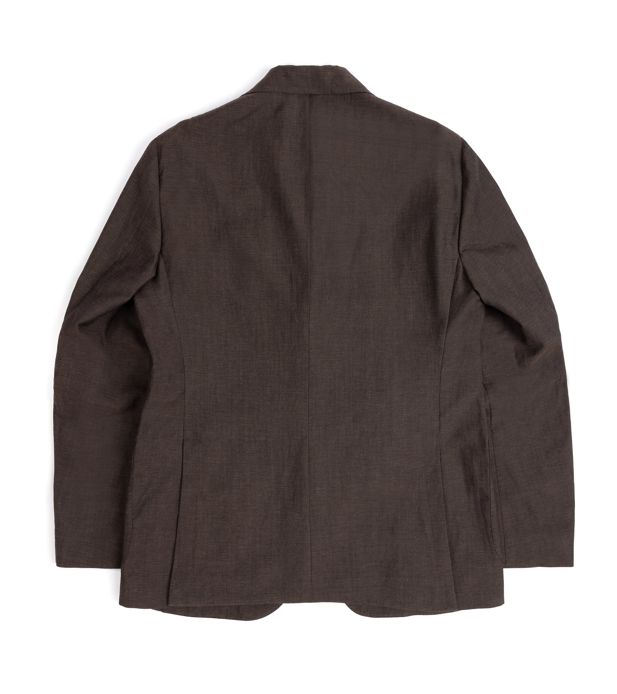 Caruso Butterfly Wool Linen Jacket: Brown - Image 3