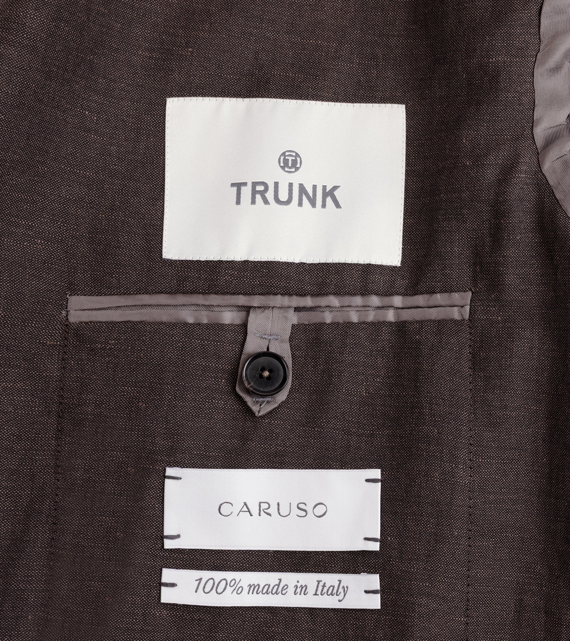 Caruso Butterfly Wool Linen Jacket: Brown - Image 5
