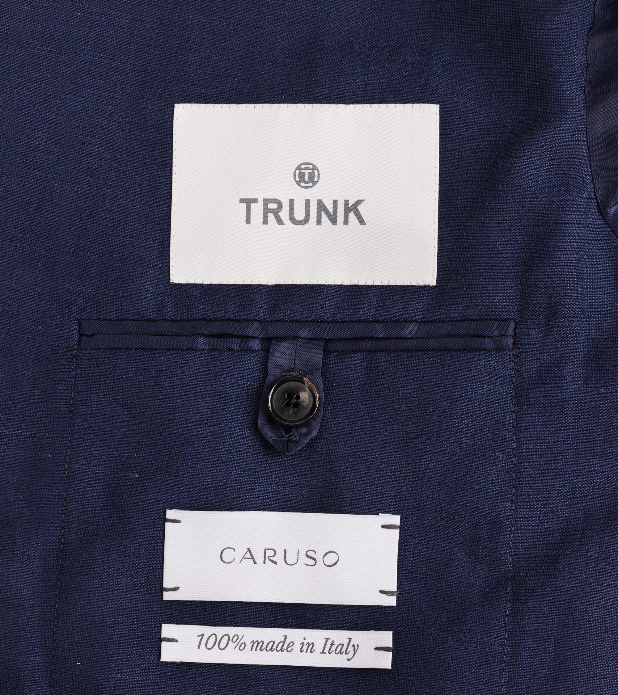 Caruso Butterfly Wool Linen Jacket: Navy - Image 5
