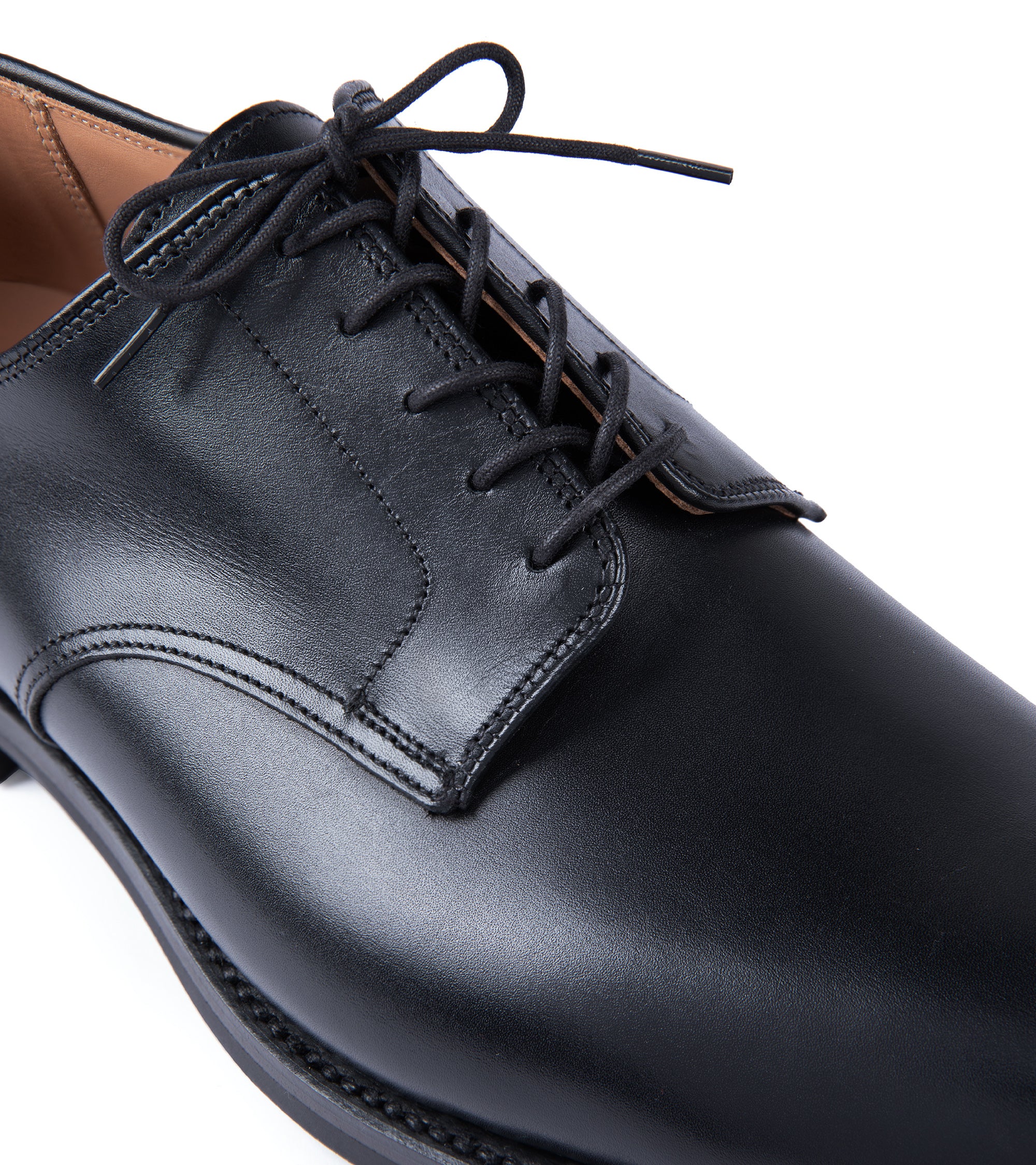 Crockett & Jones for Trunk Cornell II Derby Shoe: Black Leather - Image 3