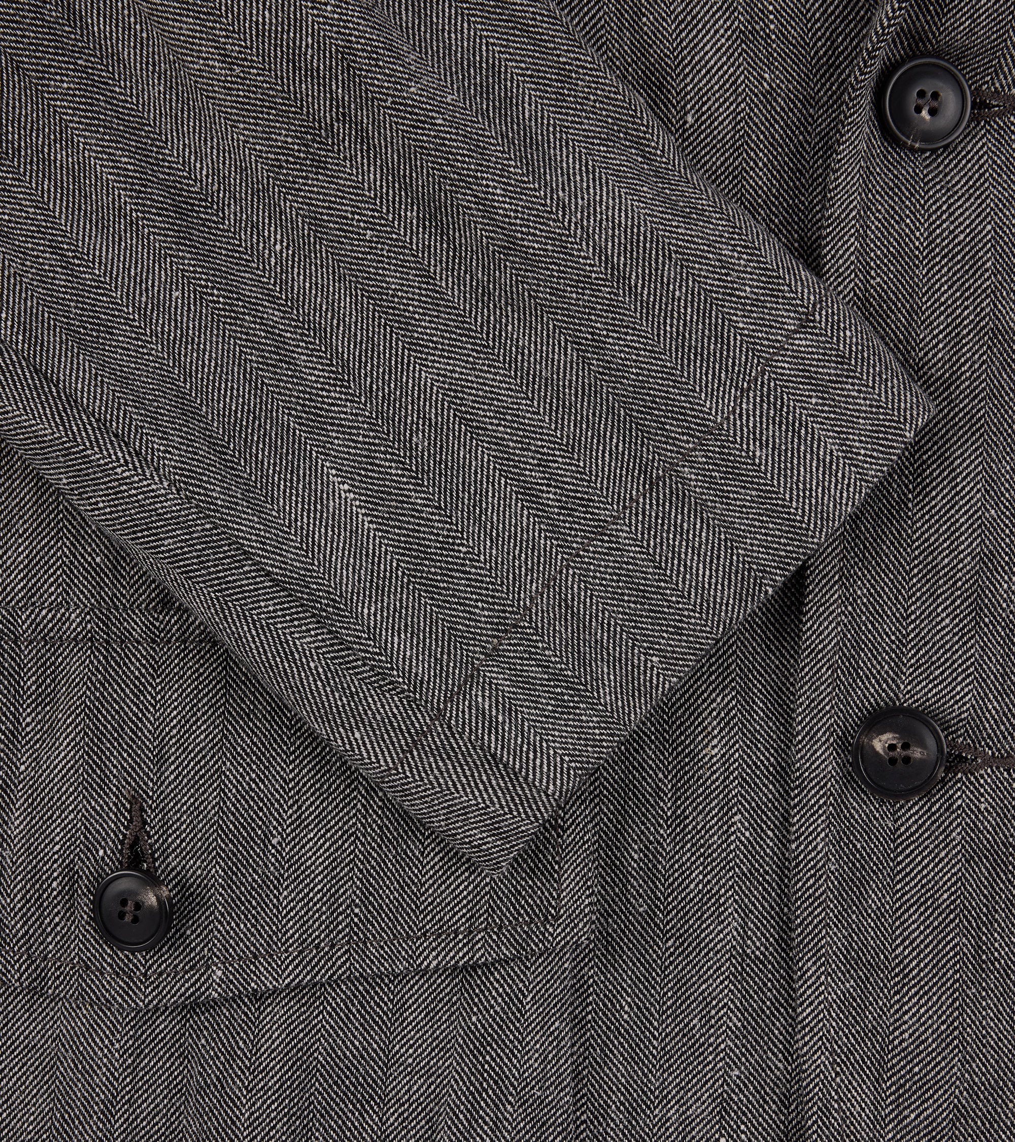 East Harbour Surplus Chester Cotton Linen Herringbone Sport Jacket: Grey - Image 4