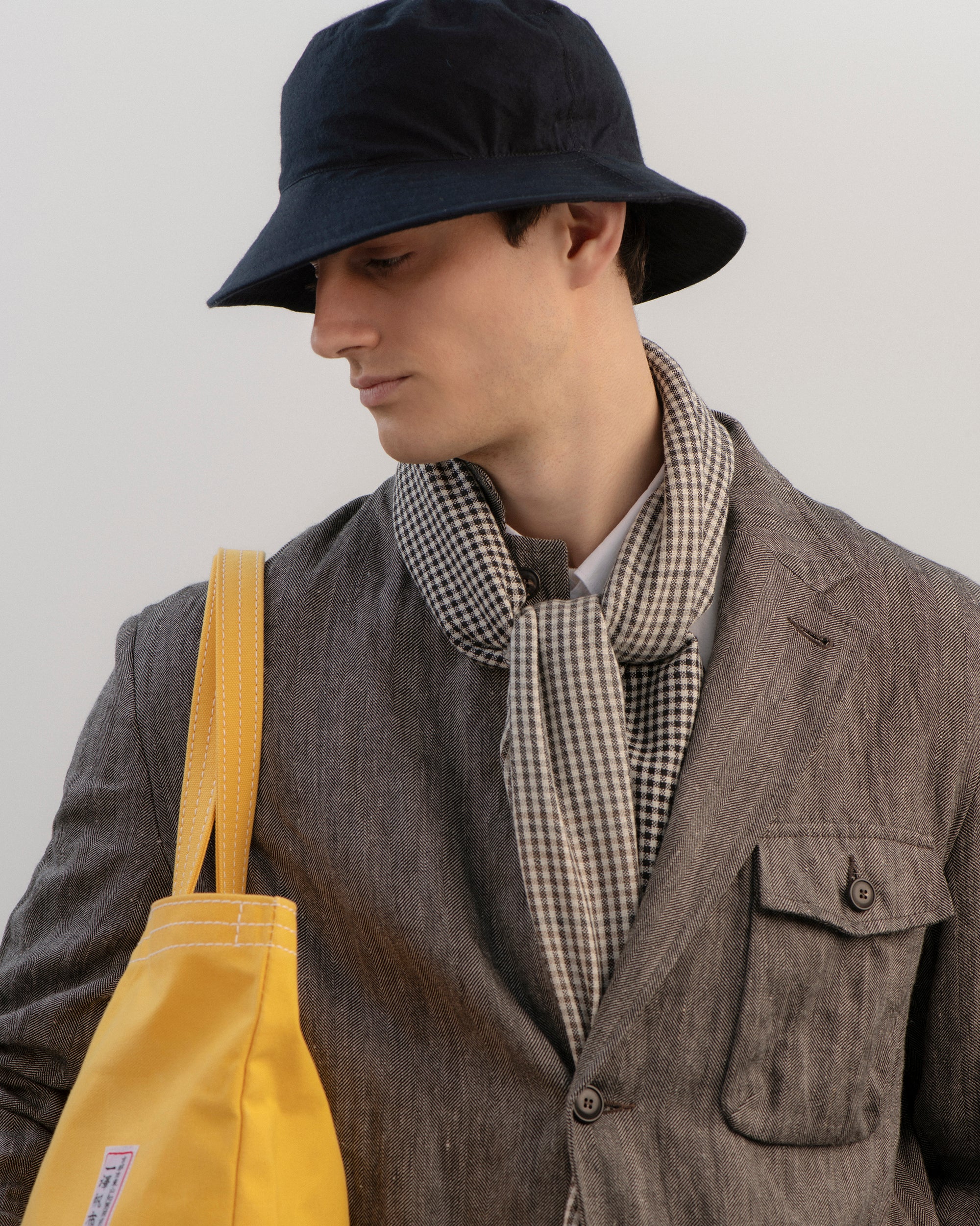 East Harbour Surplus Chester Cotton Linen Herringbone Sport Jacket: Grey - Image 5