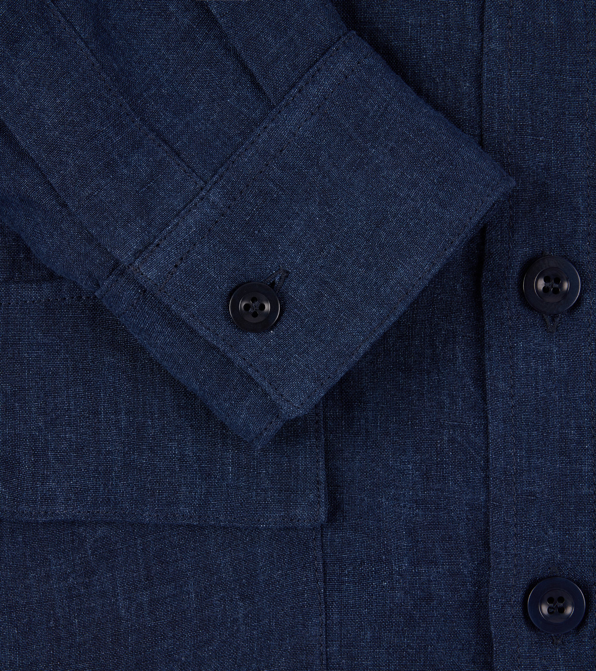 East Harbour Surplus Ellis Linen Canvas Army Jacket: Blue - Image 3