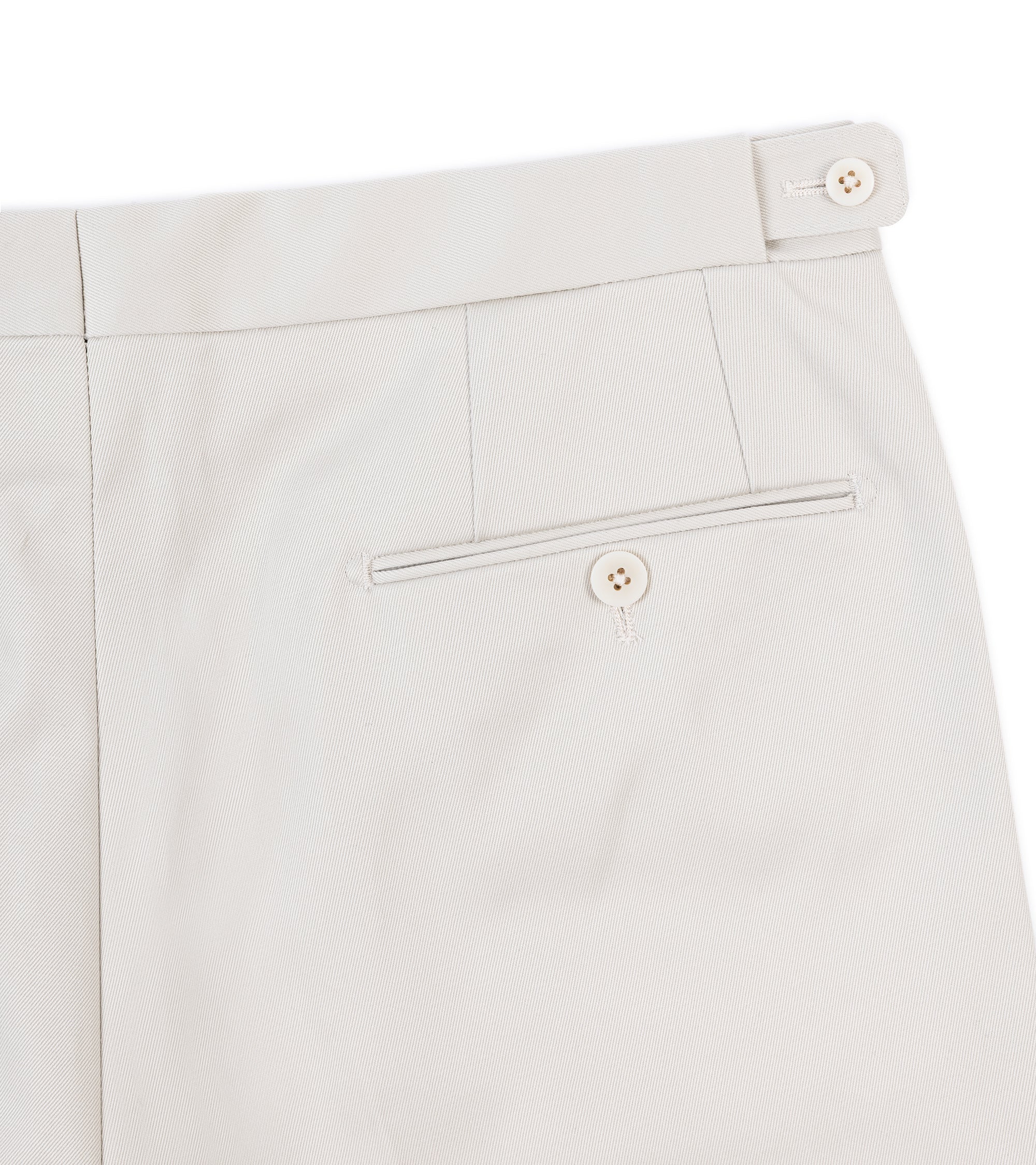 Echizenya for Trunk Heavy West Point Cotton Twill Chino Trousers: Stone - Image 4