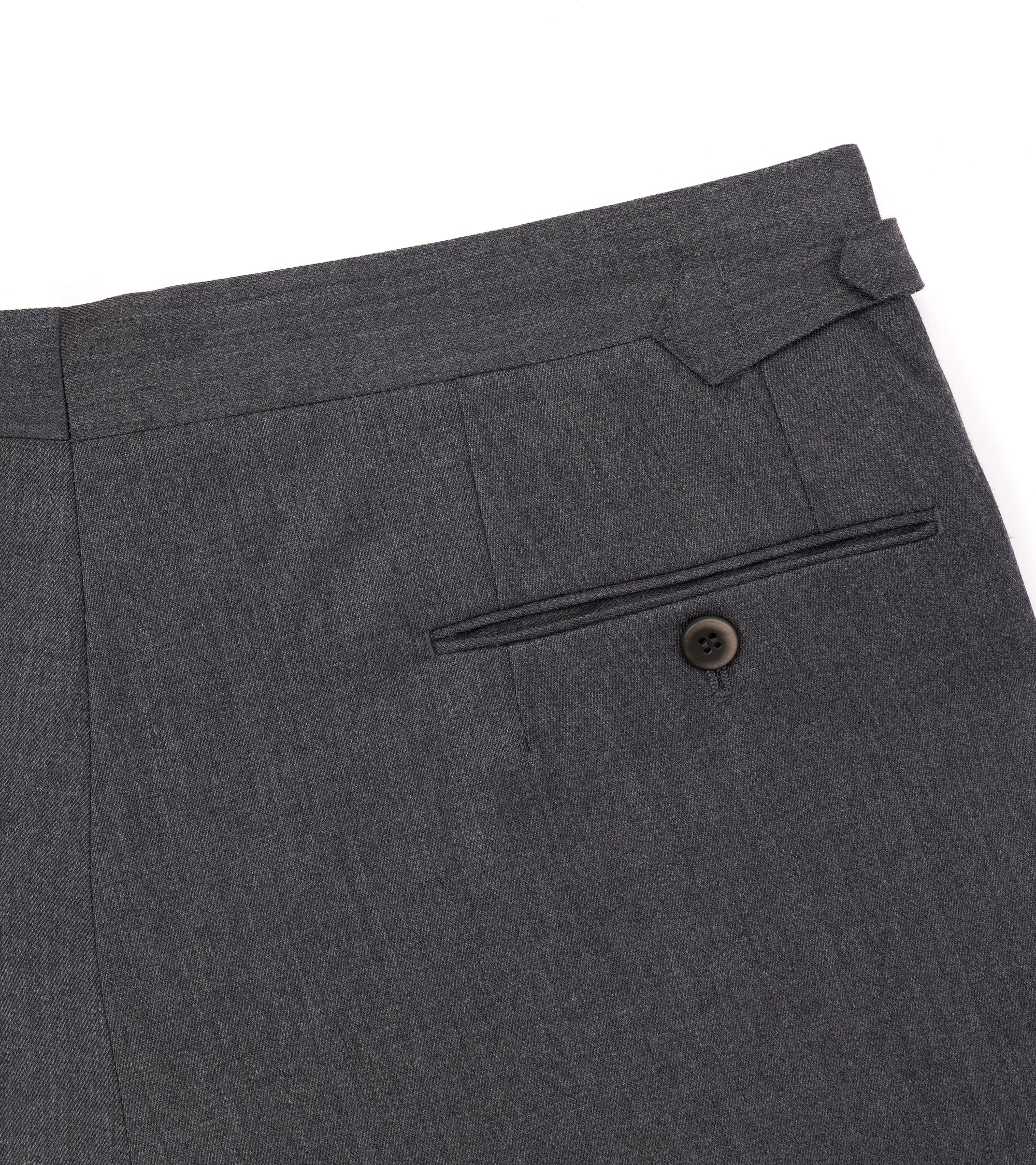 Echizenya for Trunk Wool Serge Pleated Trousers: Grey - Image 4