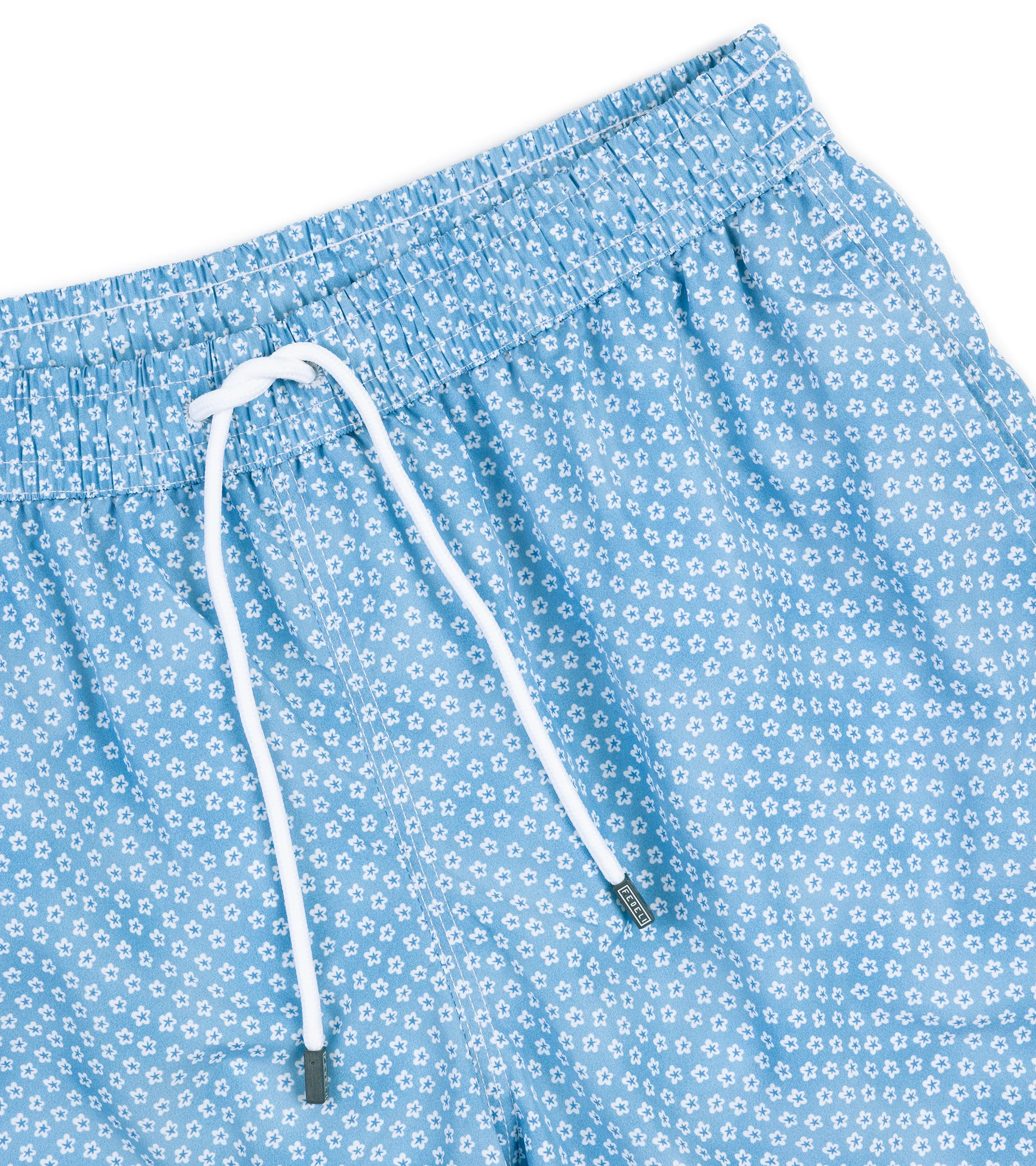 Fedeli Madeira Airstop Floral Swim Trunks: Sky Blue - Image 3