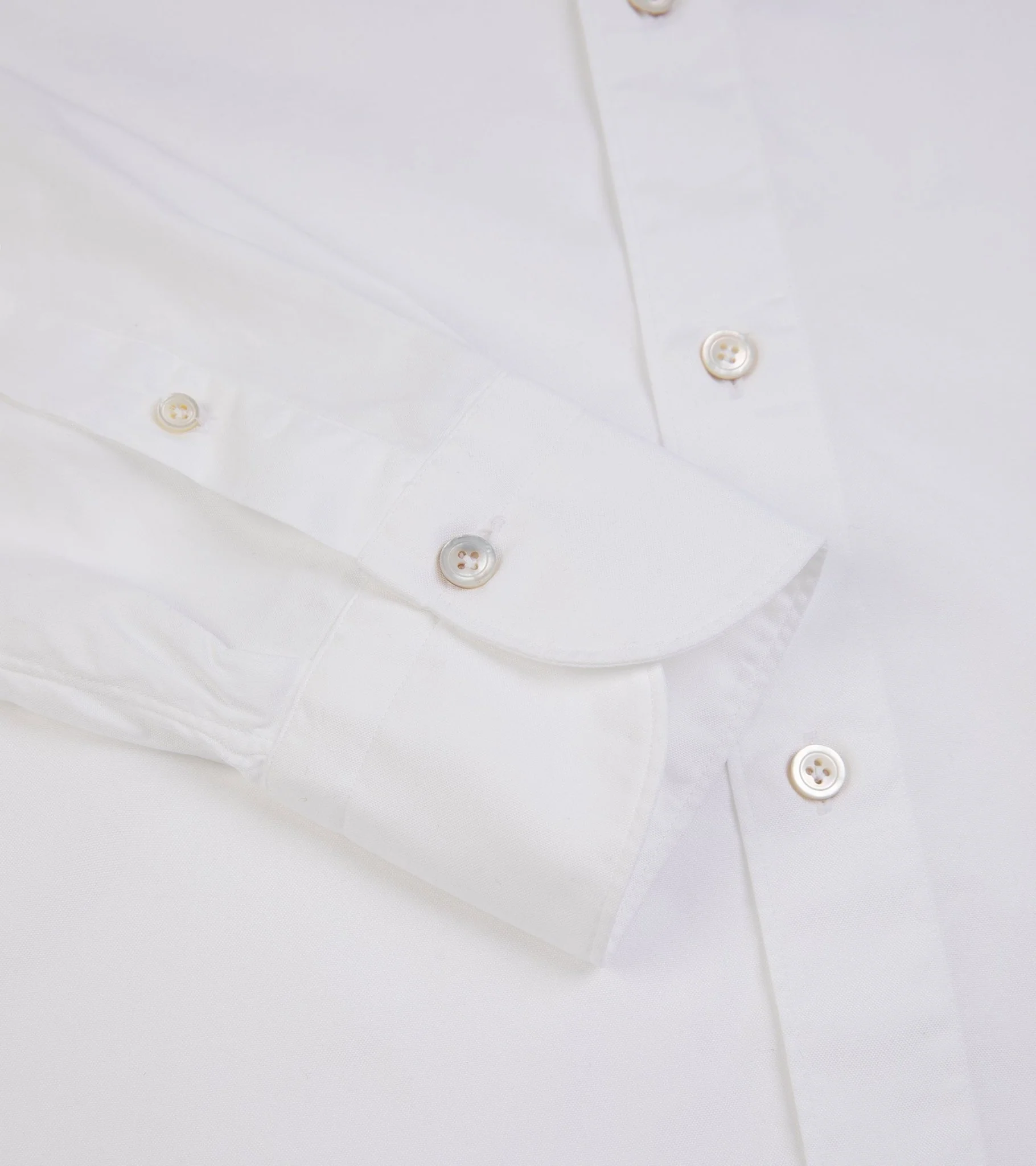 Finamore Gaeta Classic Cotton Leonardo Button Down Sport Shirt: Fine Oxford White - Image 4
