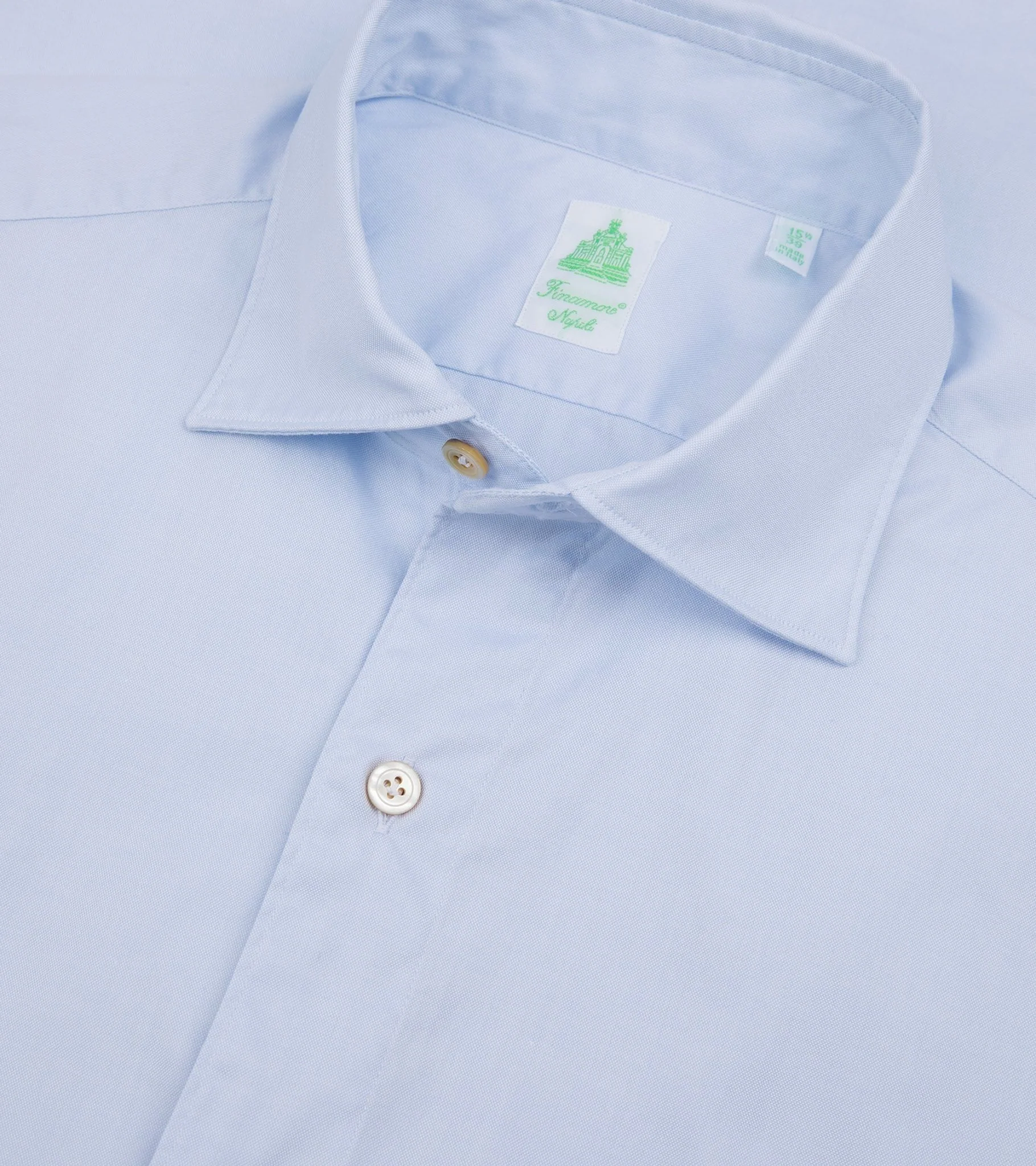 Finamore Gaeta Classic Cotton Luigi Sport Shirt: Fine Oxford Blue - Image 3