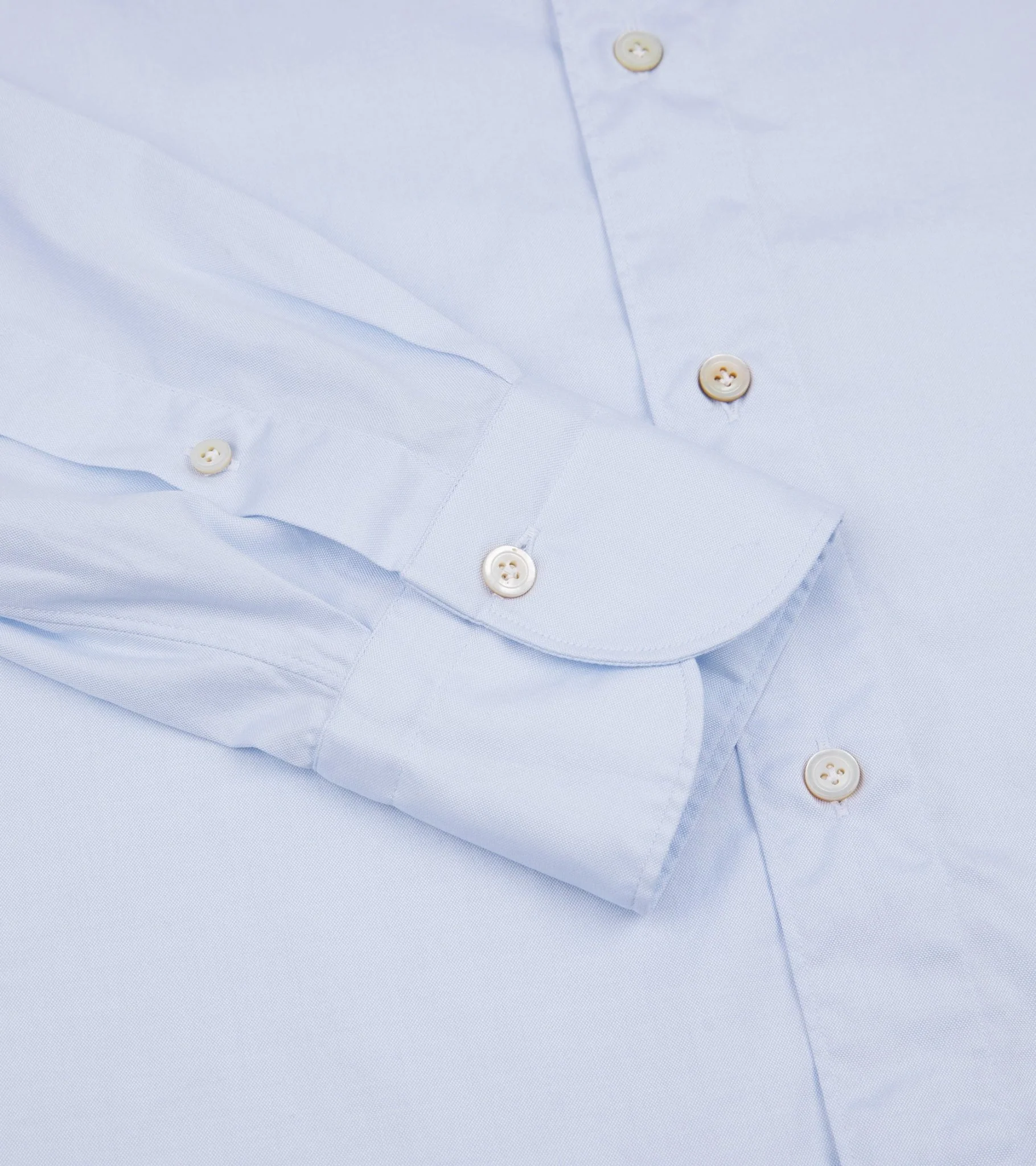 Finamore Gaeta Classic Cotton Luigi Sport Shirt: Fine Oxford Blue - Image 4