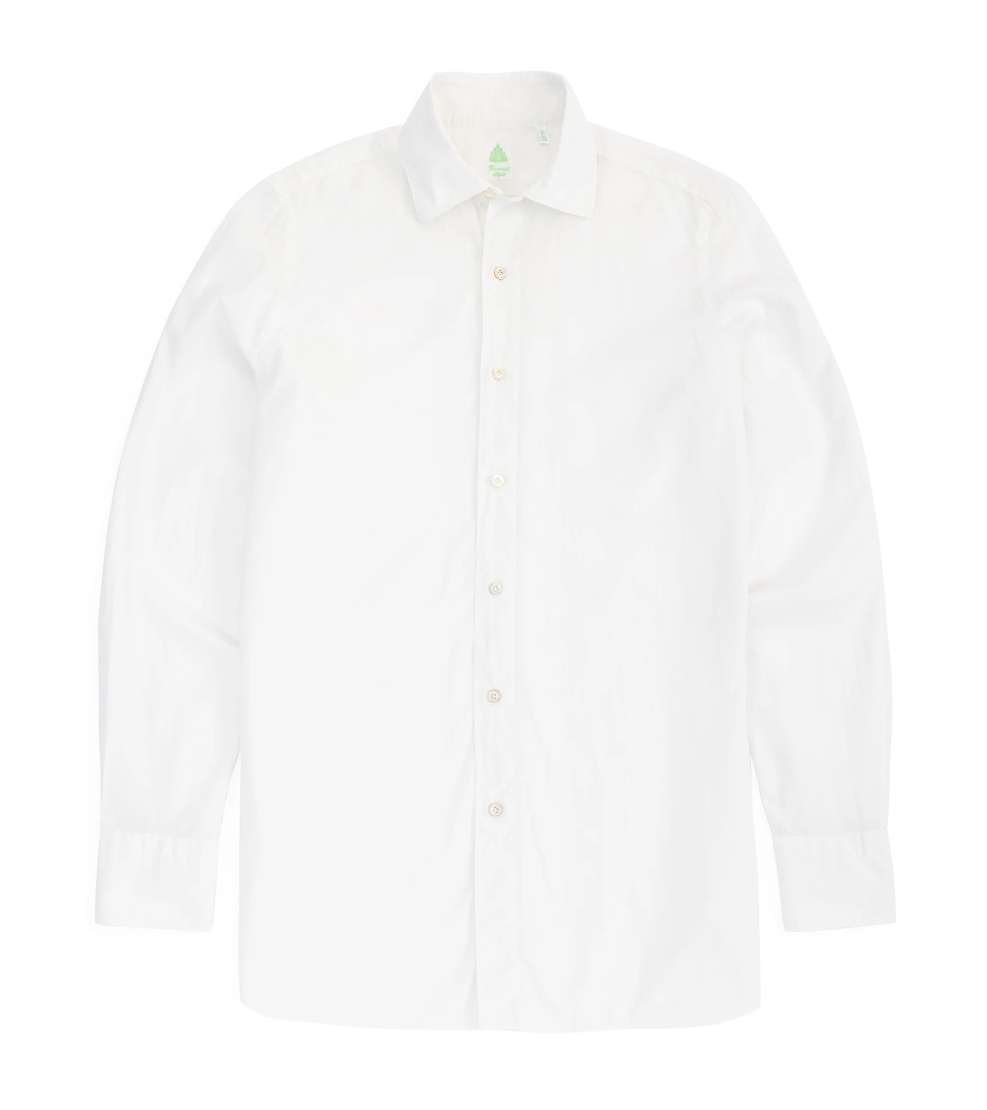 Finamore Gaeta Superlight Cotton Luigi Sport Shirt: Chalk