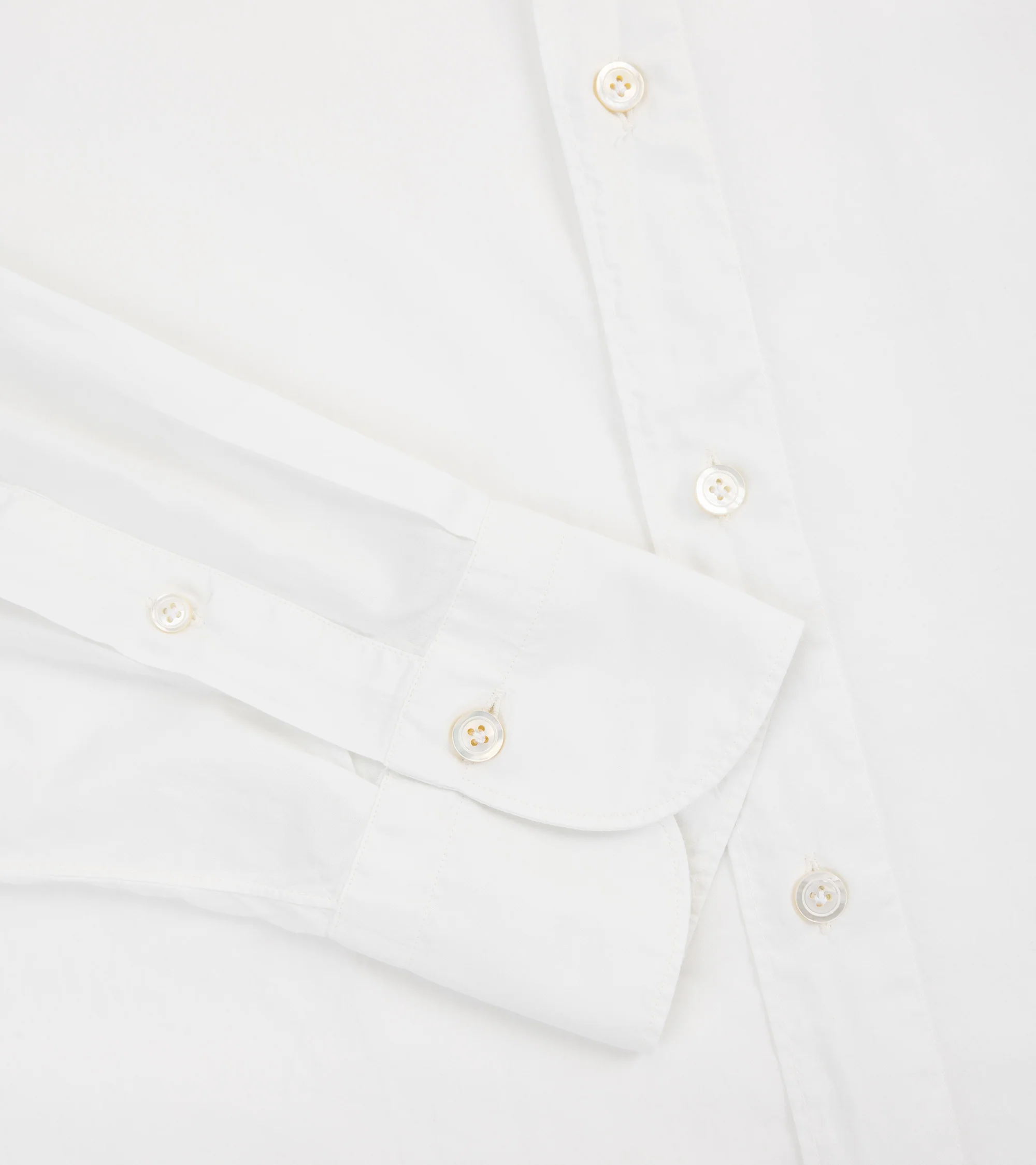 Finamore Gaeta Superlight Cotton Luigi Sport Shirt: Chalk - Image 3