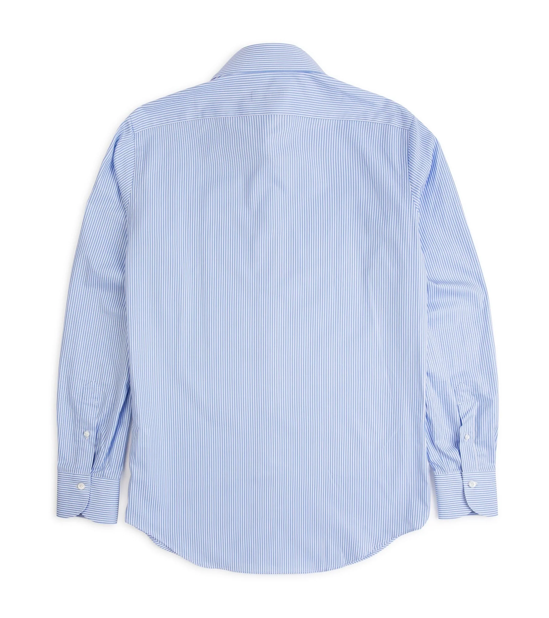 Finamore Milano Eduardo 120 Double Twist Cotton Formal Shirt: Blue Stripe - Image 3