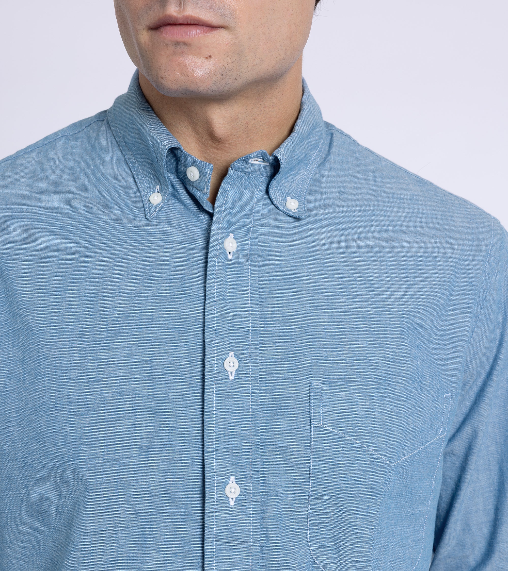 Gitman Vintage Chambray Shirt: Blue - Image 5