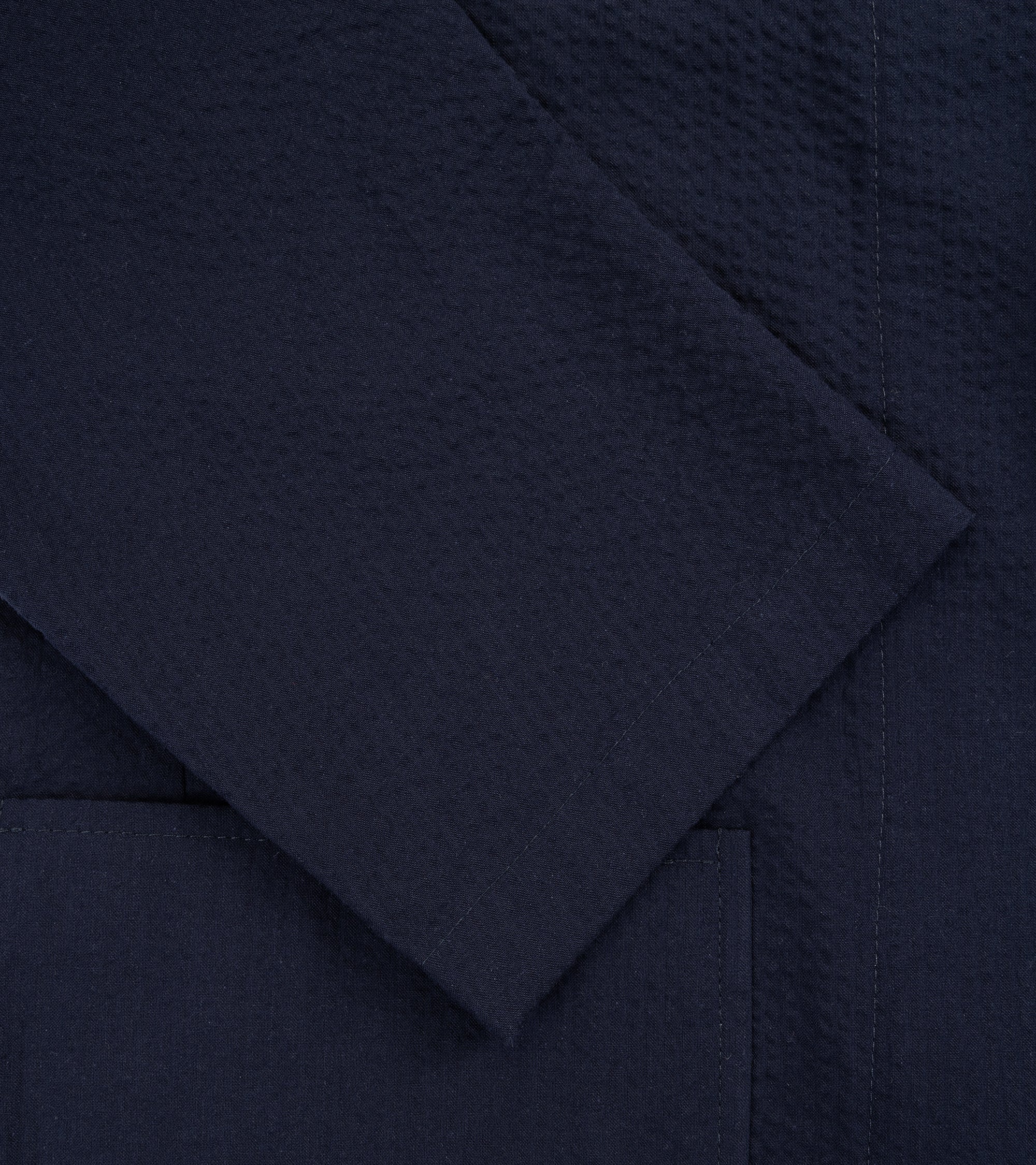 Gitman Vintage Cotton Seersucker Simple Jacket: Navy - Image 4
