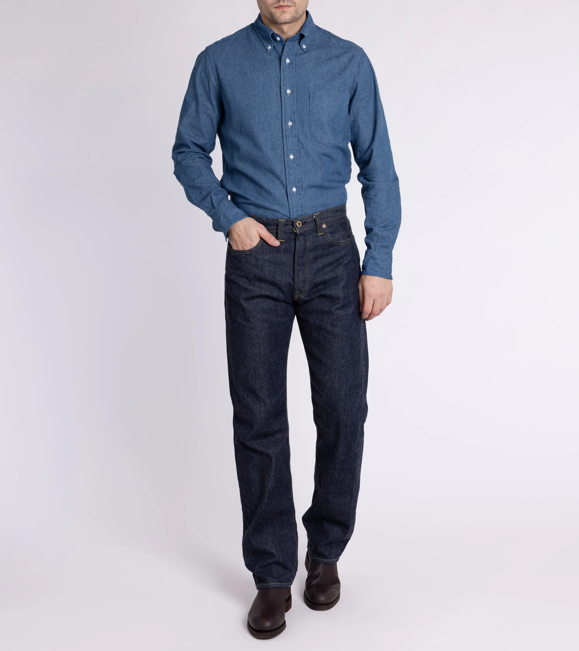 Gitman Vintage Denim Shirt: Light Blue - Image 5
