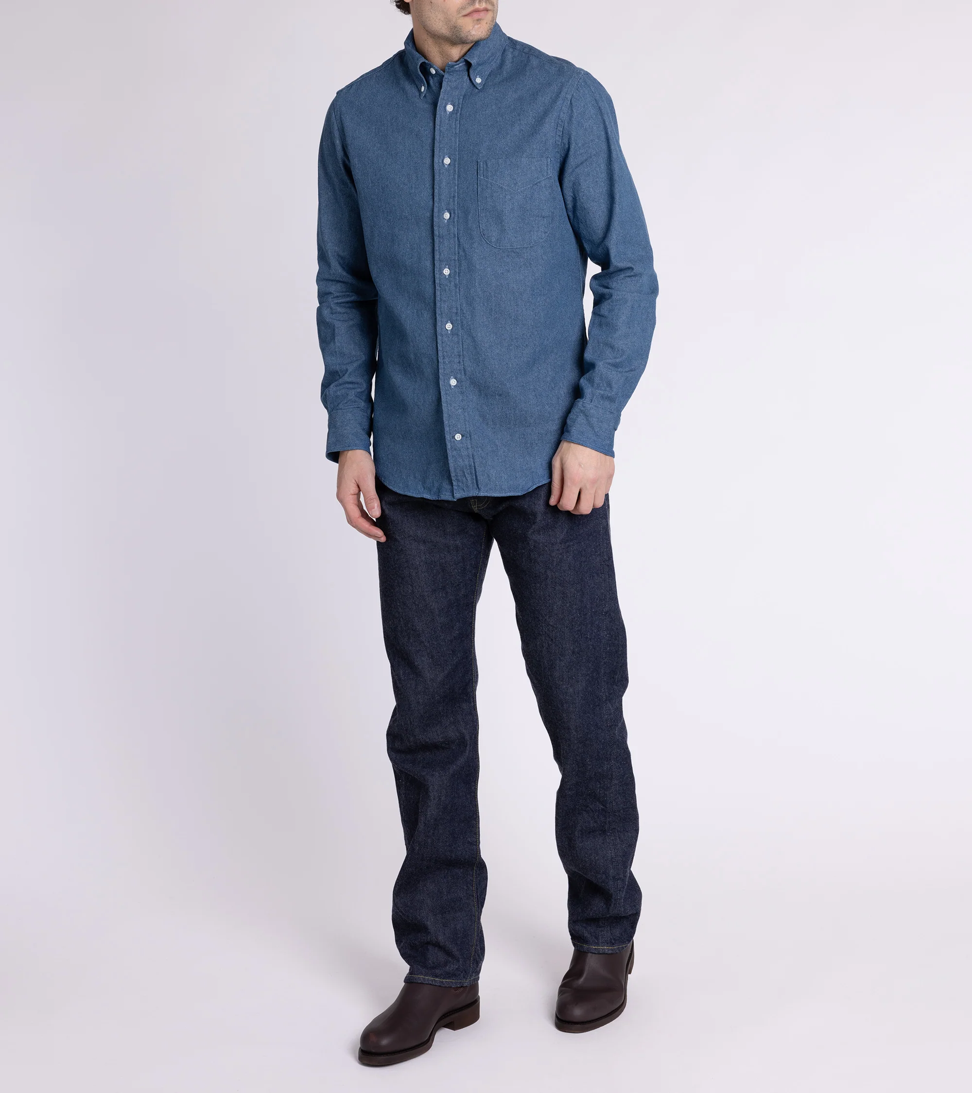 Gitman Vintage Denim Shirt: Light Blue - Image 6