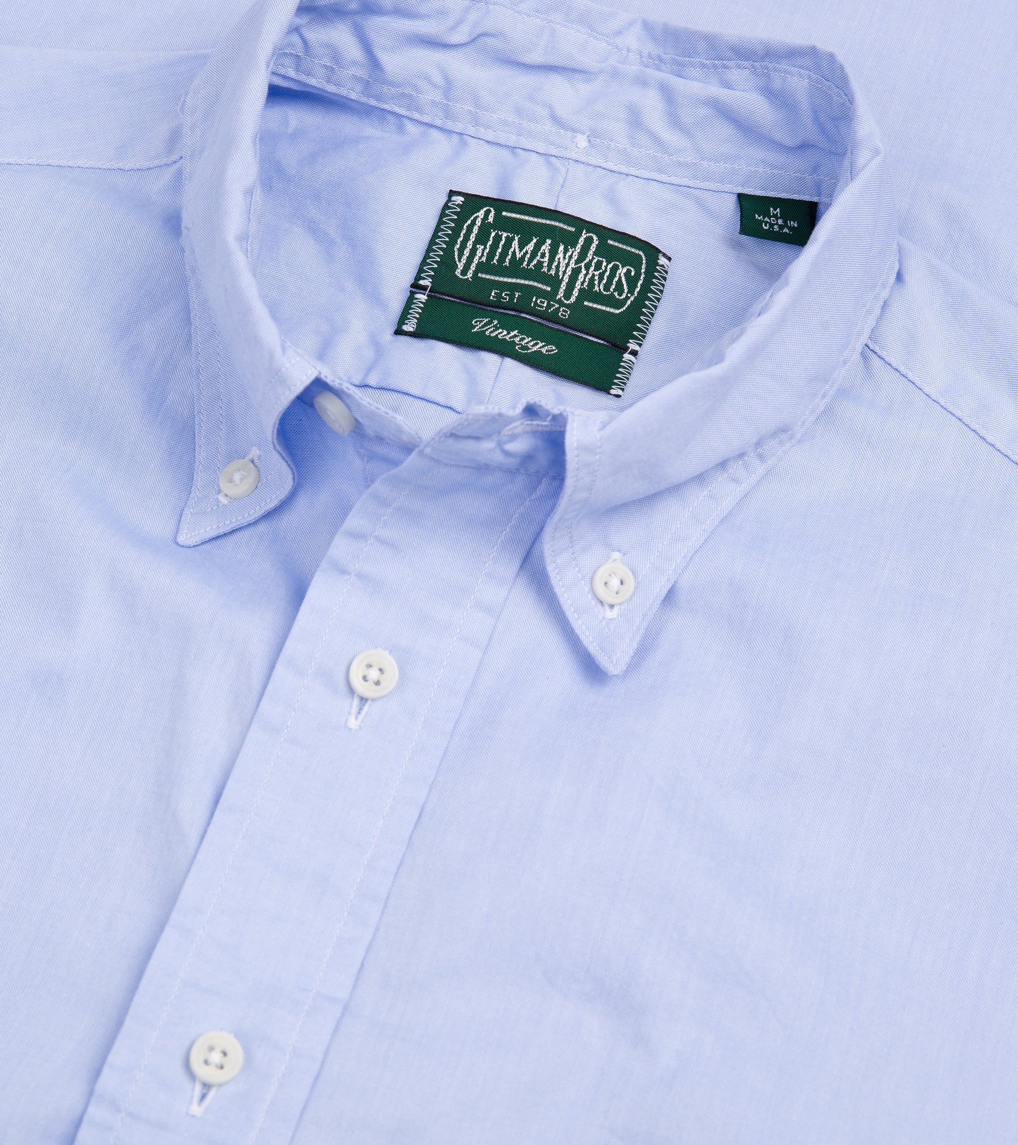 Gitman Vintage Zephyr Cotton Shirt: Blue - Image 3