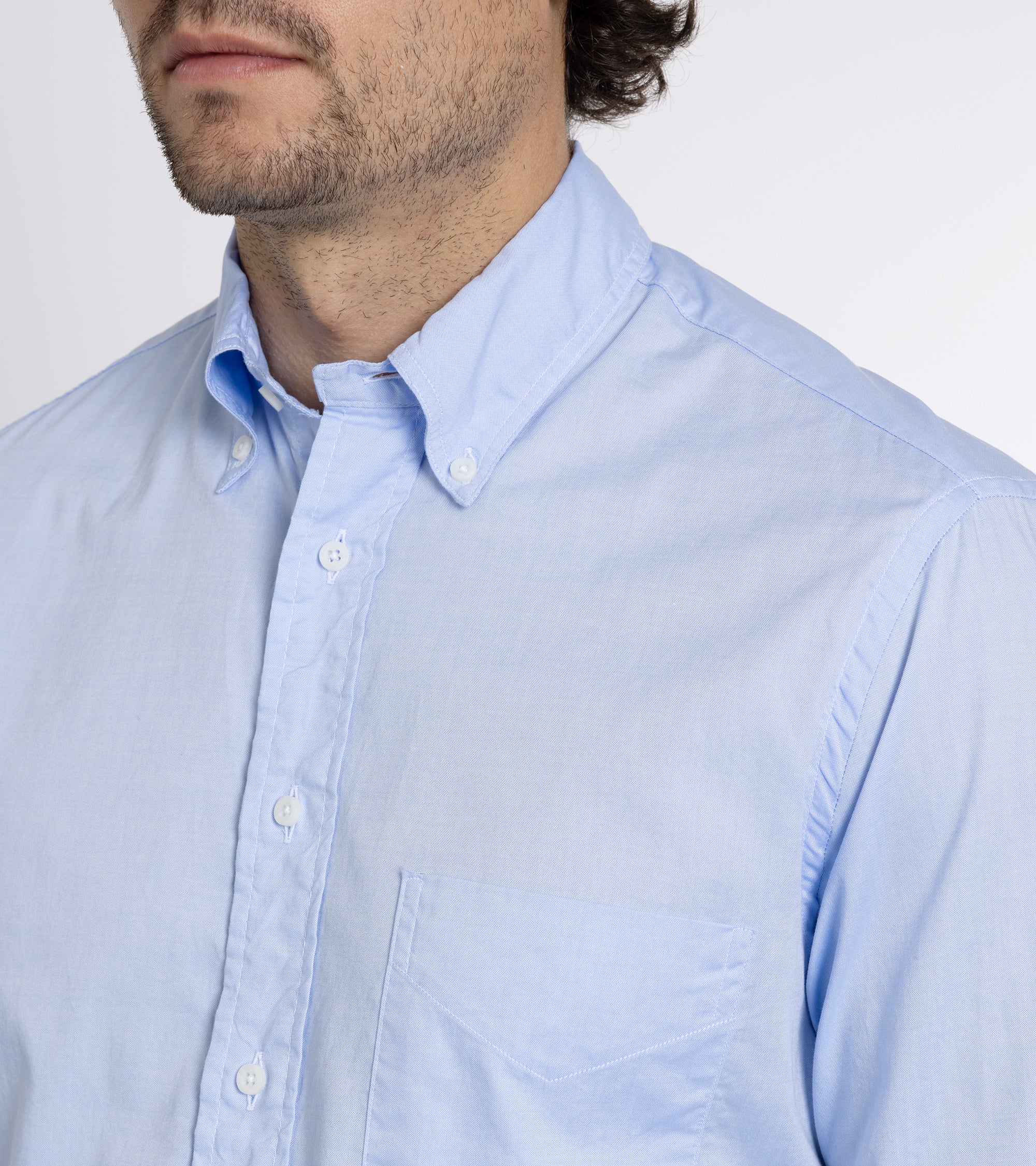 Gitman Vintage Zephyr Cotton Shirt: Blue - Image 5