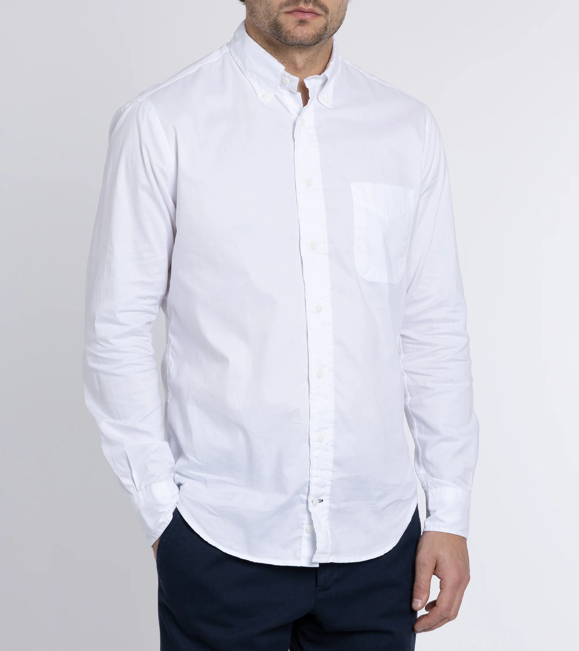 Gitman Vintage Zephyr Cotton Shirt: White - Image 4