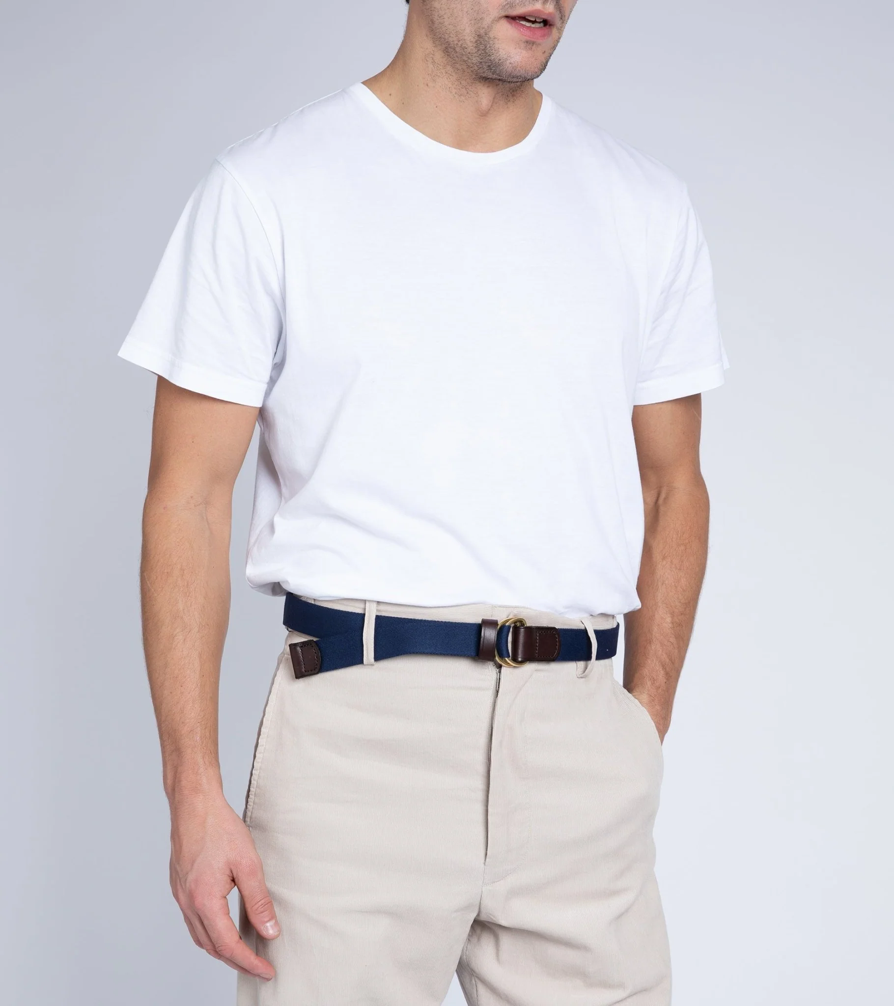 Hardy & Parsons D-Ring Canvas Belt: Navy - Image 4
