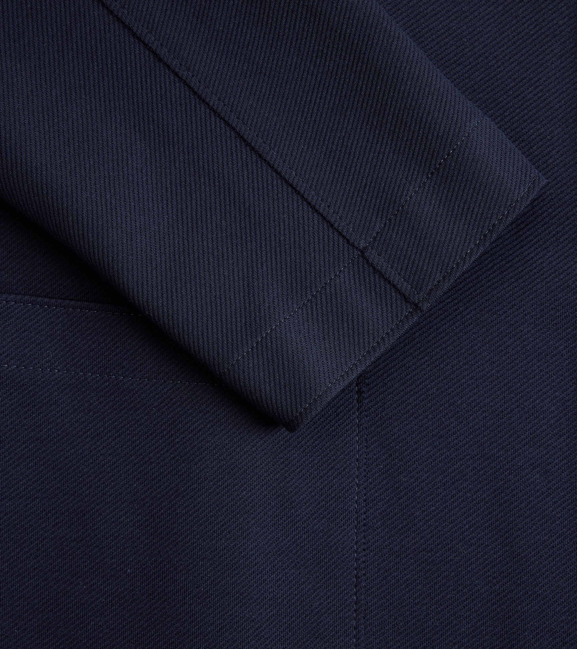 Harris Wharf Loro Piana Cotton Twill Nehru Jacket: Navy - Image 3