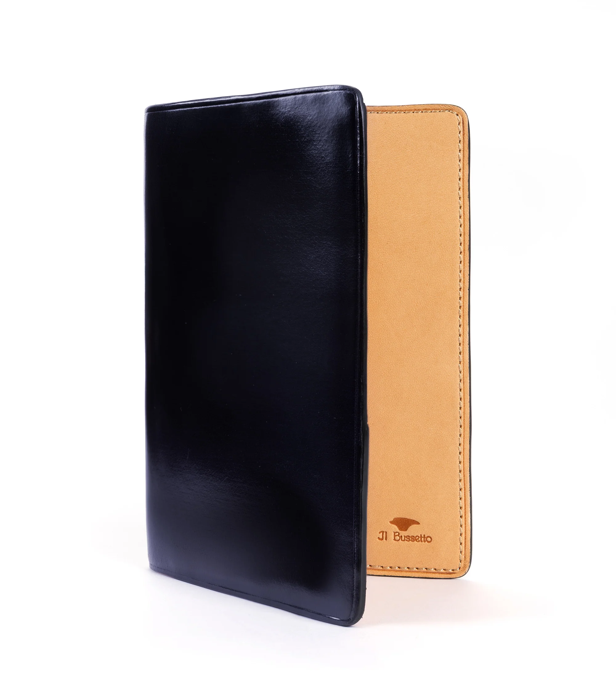 Il Bussetto Leather Passport Holder: Navy - Image 2