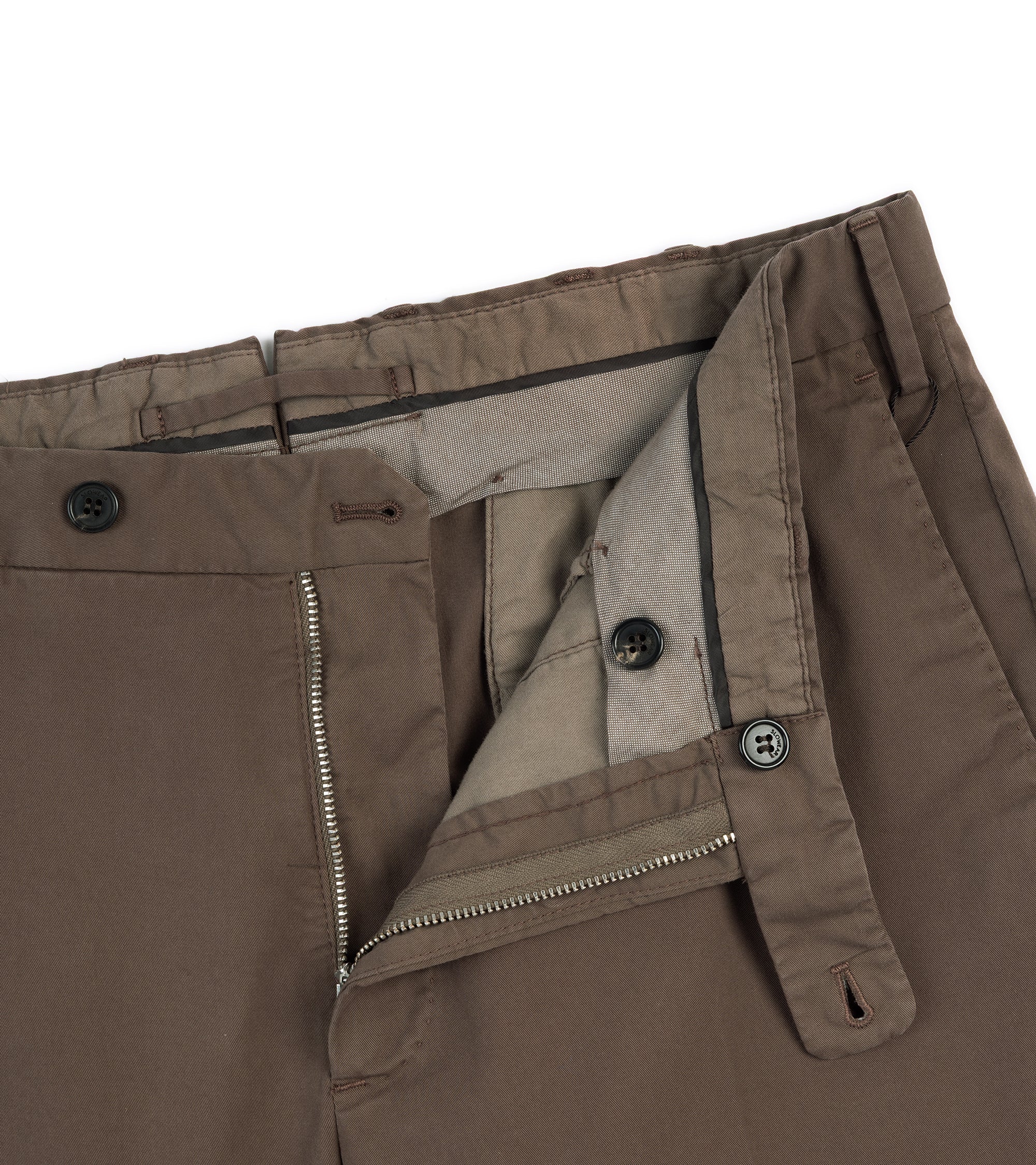 Incotex Regular Fit Royal Batavia Cotton Trousers: Brown - Image 3