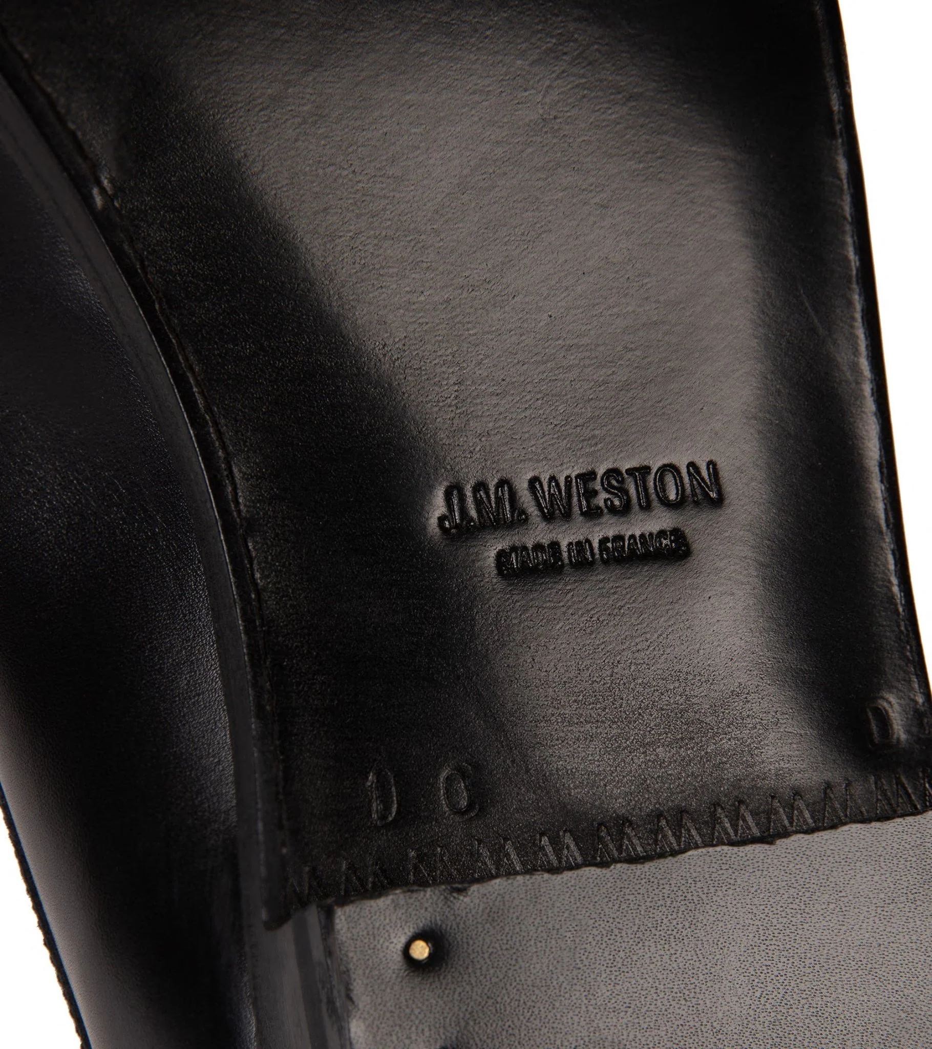 J.M. Weston Boxcalf Leather 180 Loafer: Black - Image 6