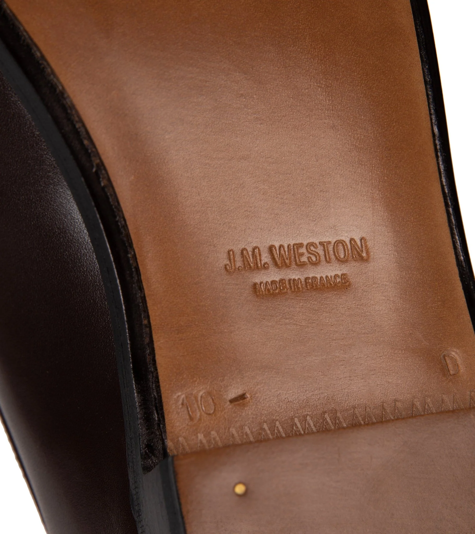 J.M. Weston Boxcalf Leather 180 Loafer: Dark Brown - Image 6